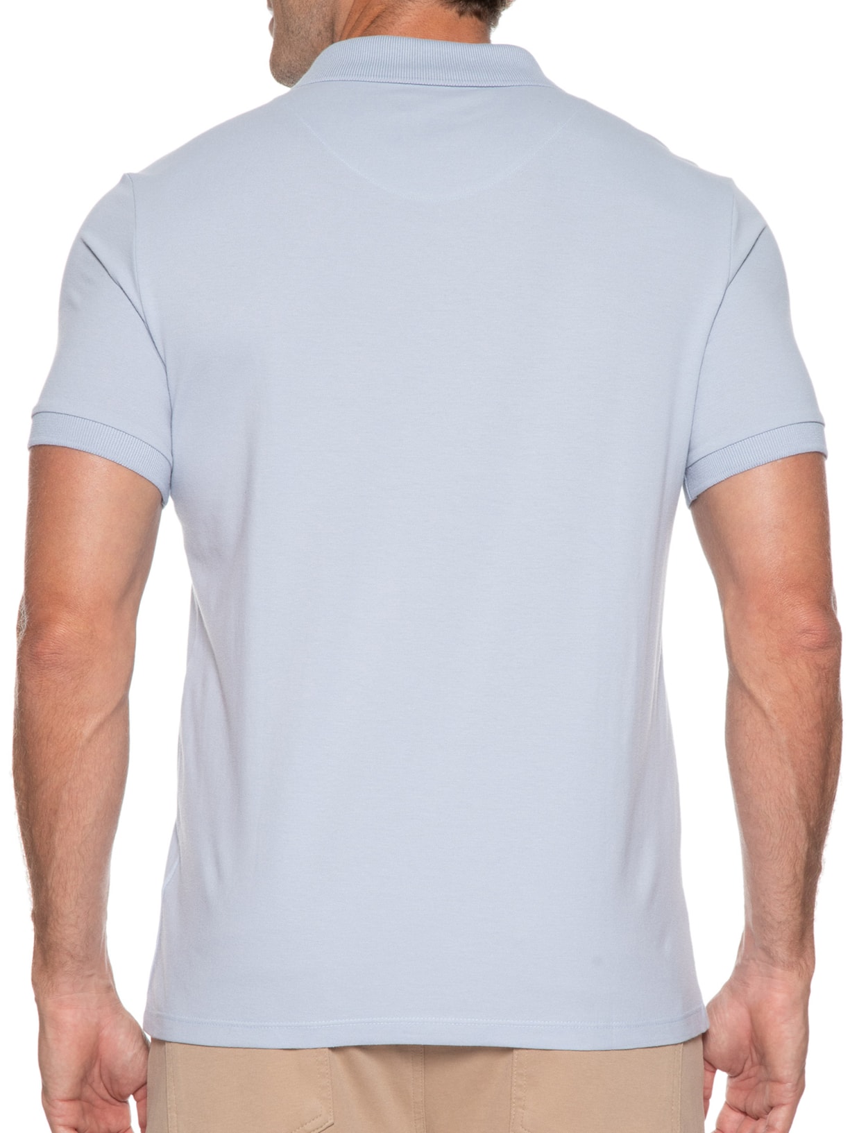 Polo Masculina Piquet Flora Azul Oficina Reserva