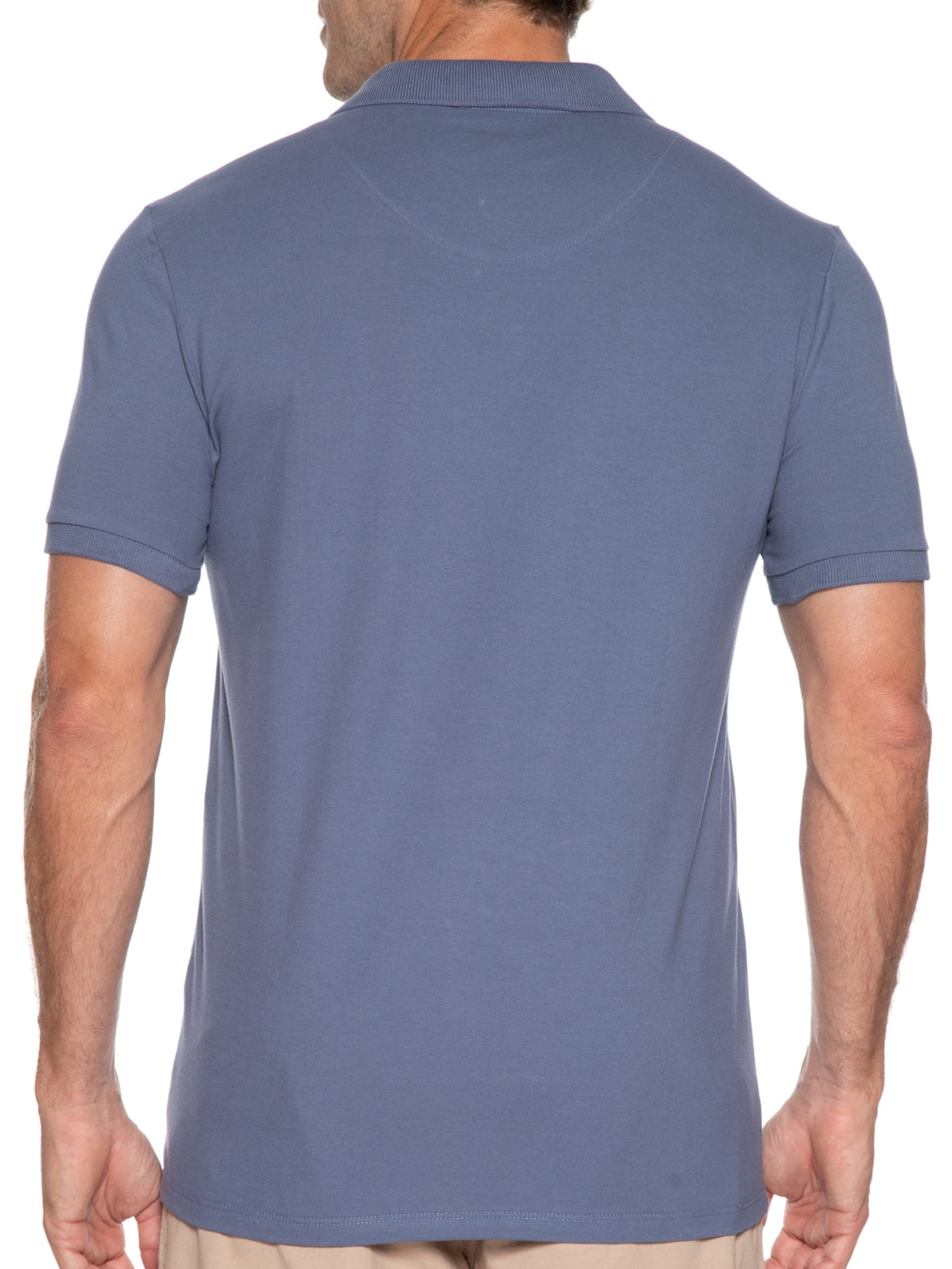 Polo Masculina Piquet Flora Azul Oficina Reserva