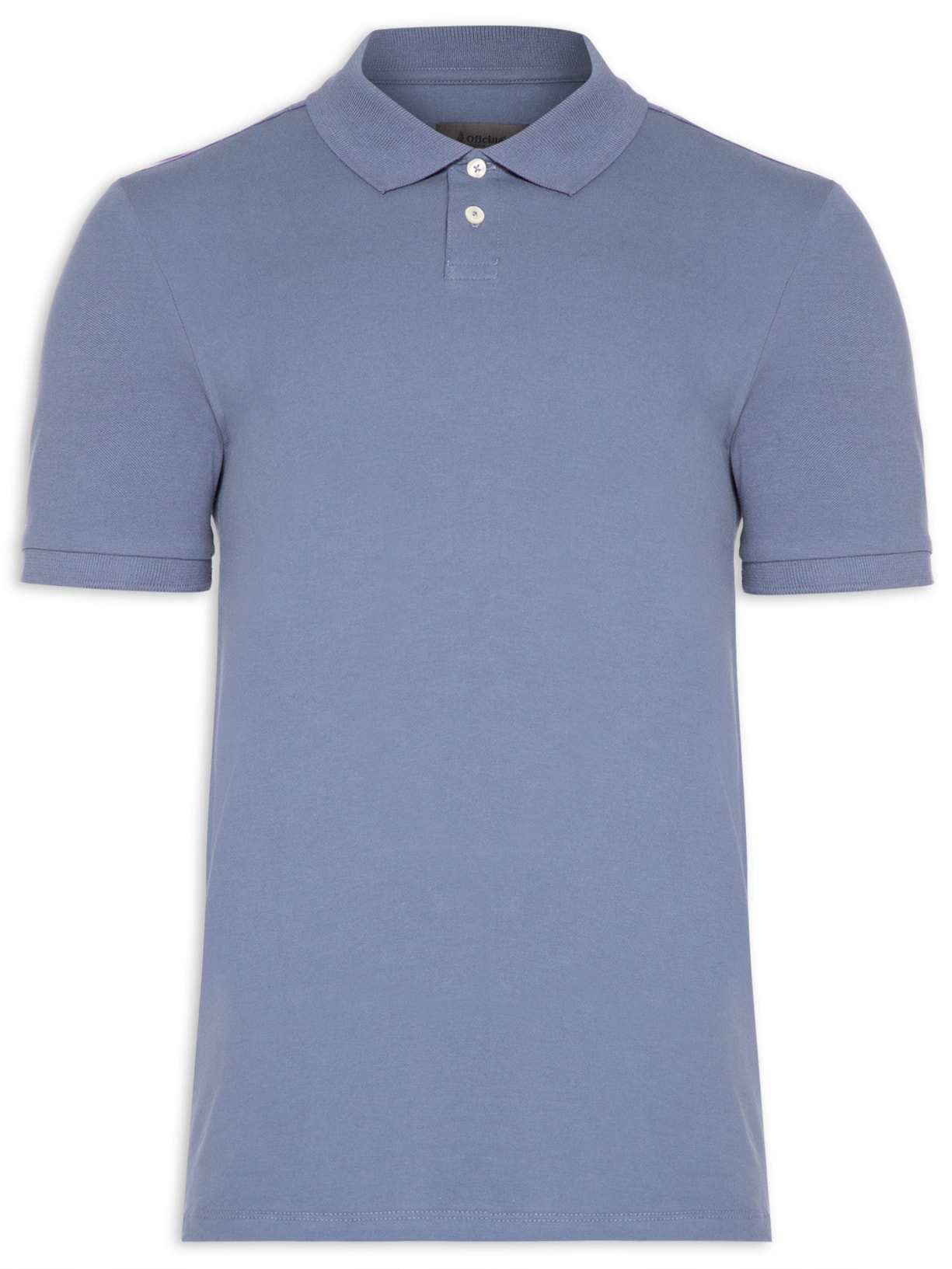 Polo Masculina Piquet Flora Azul Oficina Reserva