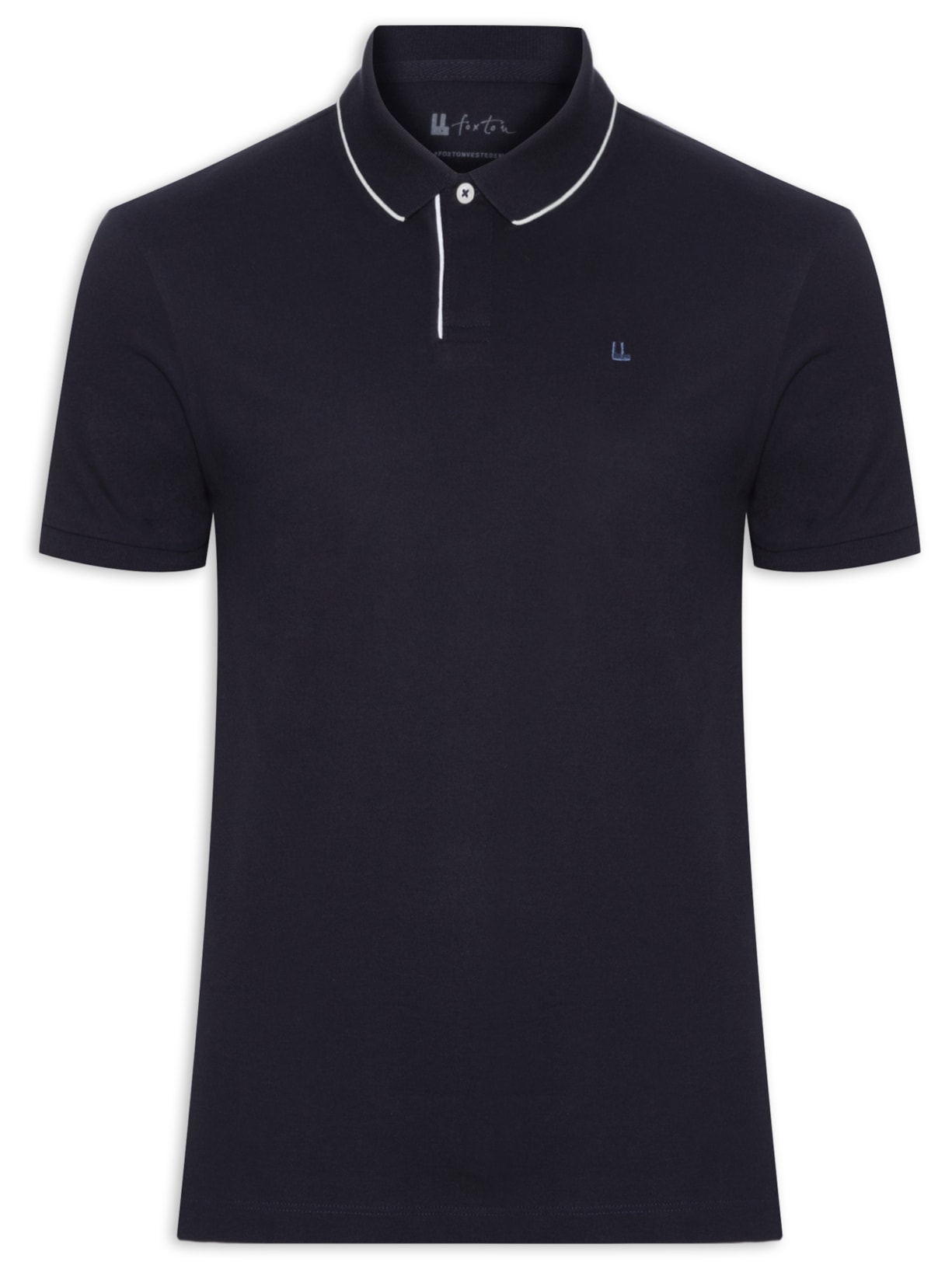 Polo Masculina Piquet Friso - Azul