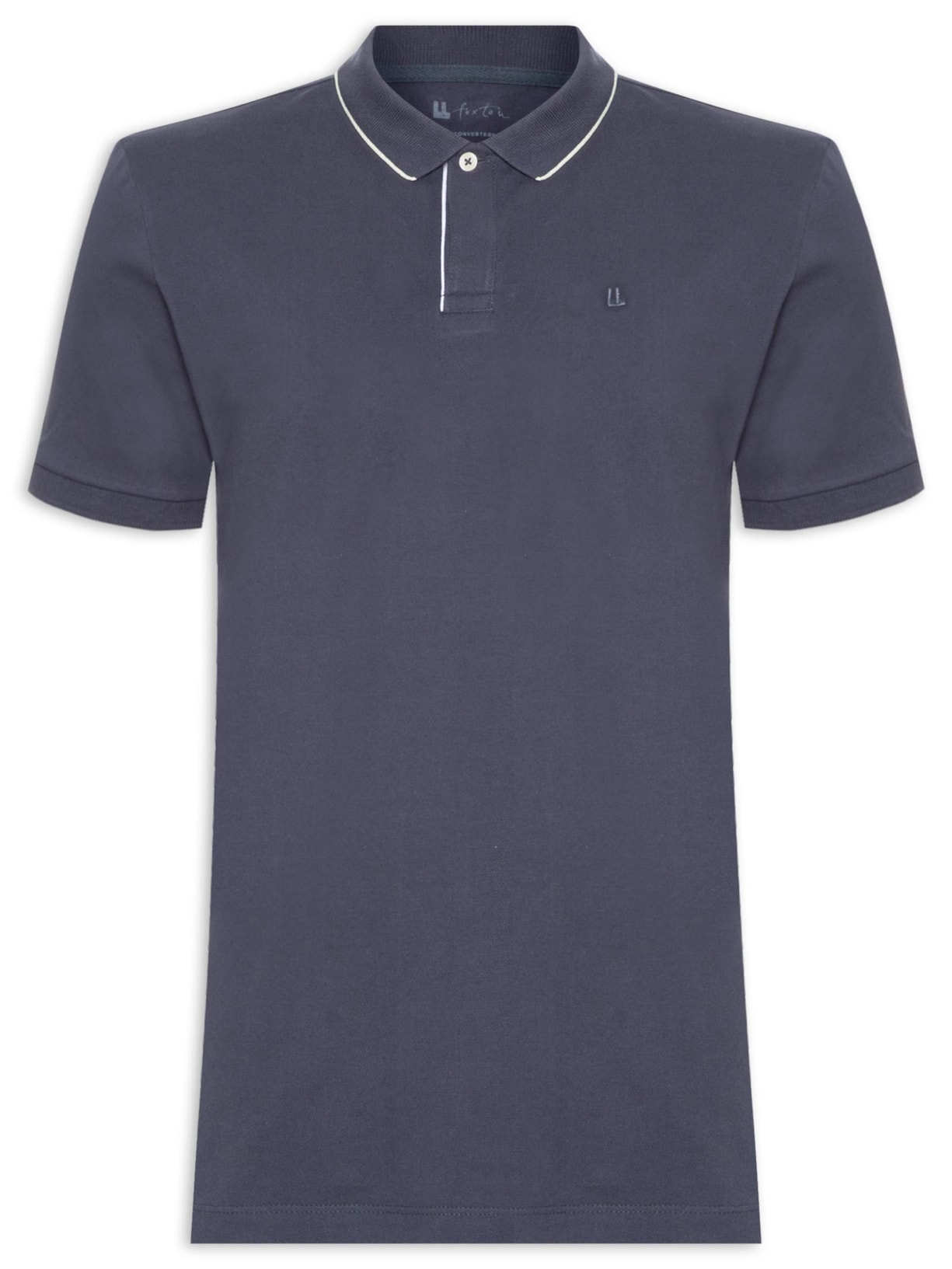 Polo Masculina Piquet Friso - Azul
