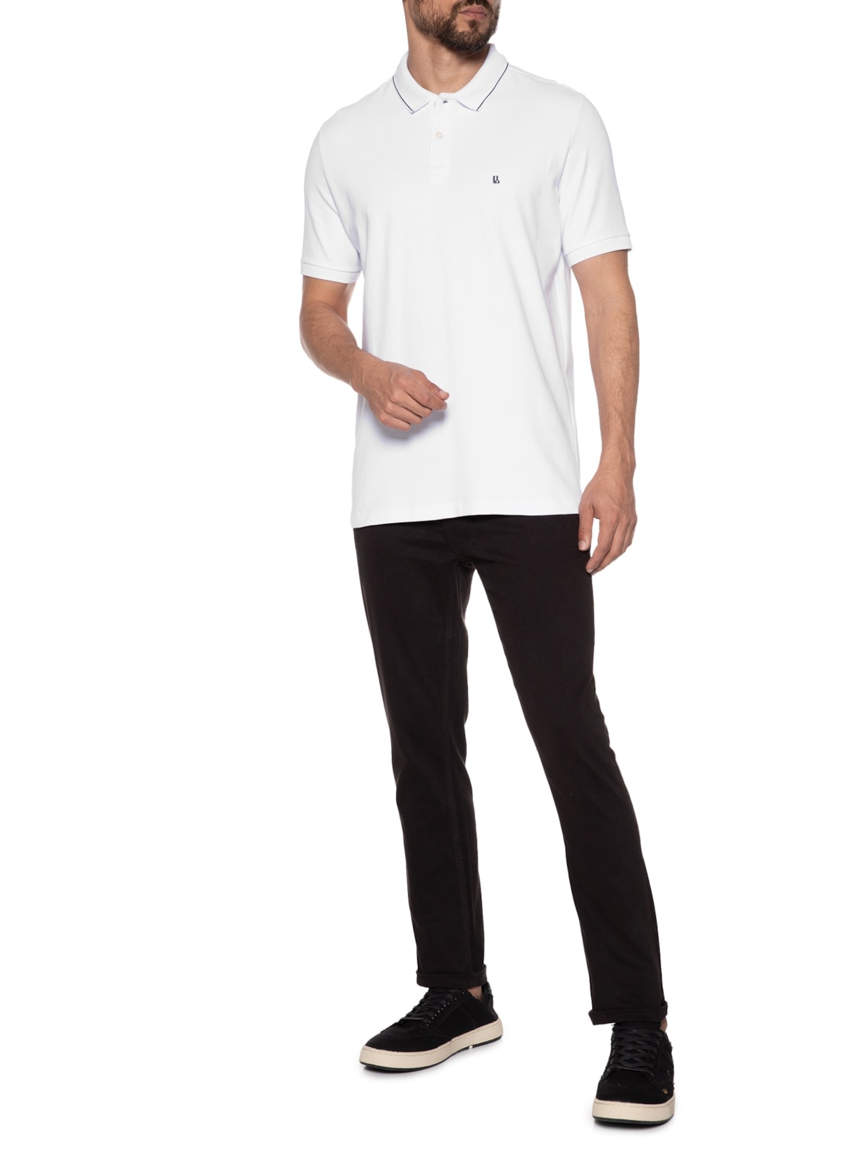 Polo Masculina Piquet Friso New Branco Foxton