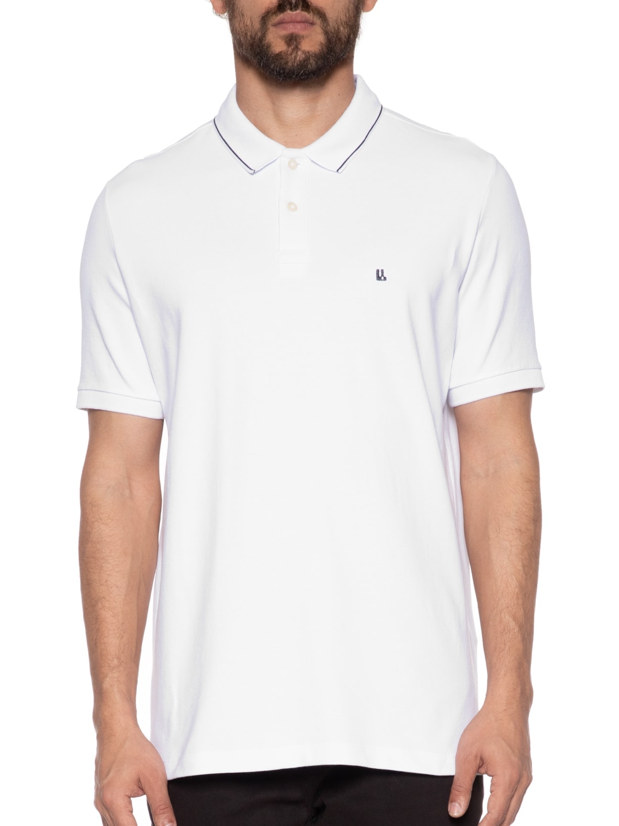 Polo Masculina Piquet Friso New Branco Foxton