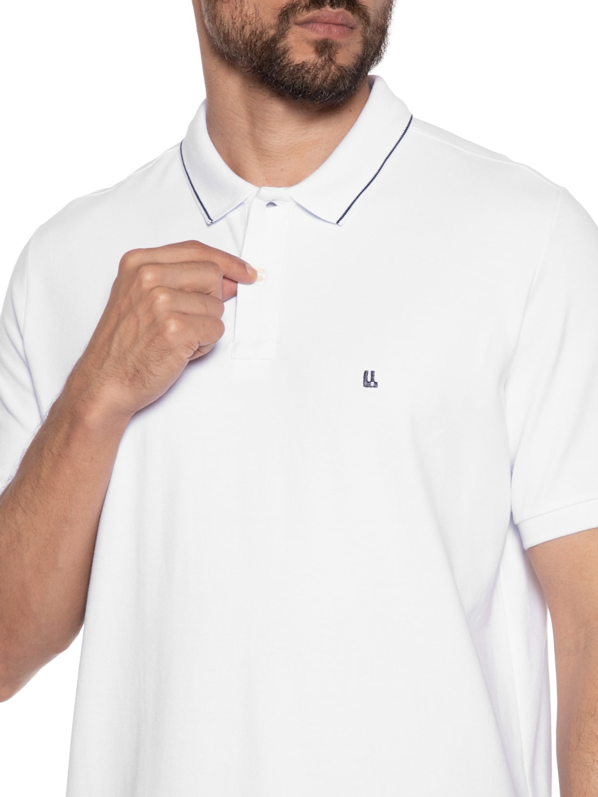 Polo Masculina Piquet Friso New Branco Foxton