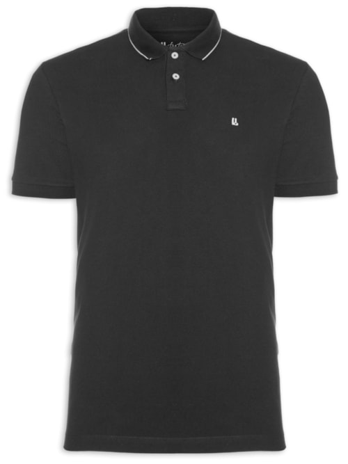 Polo Masculina Piquet Friso New - Preto