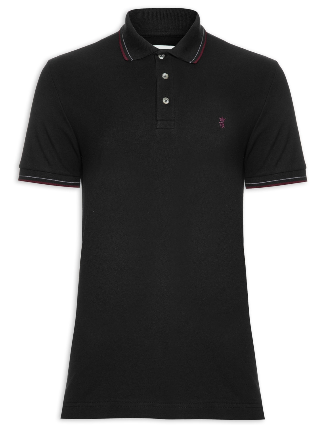Polo Masculina Piquet Frisos - Preto