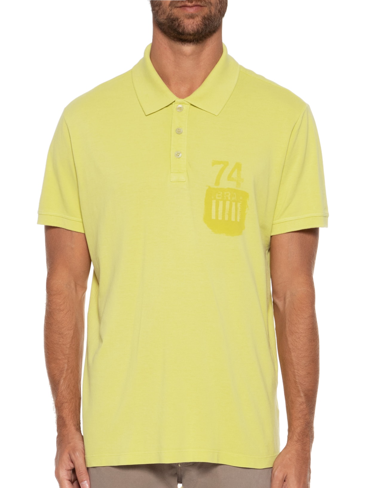 Polo Masculina Piquet Gd Brasão Cup Amarelo Richards