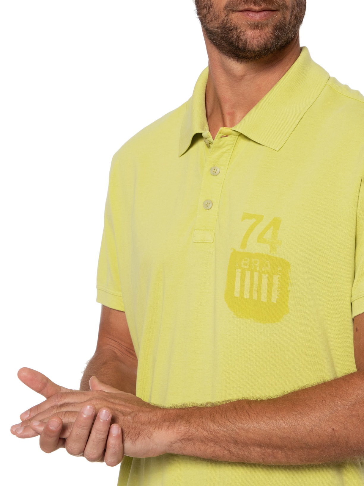 Polo Masculina Piquet Gd Brasão Cup Amarelo Richards