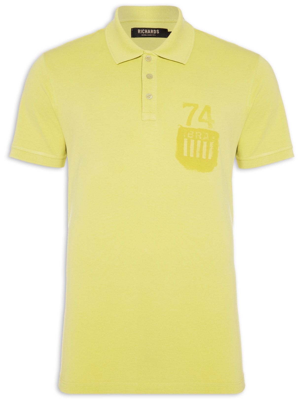 Polo Masculina Piquet Gd Brasão Cup - Amarelo