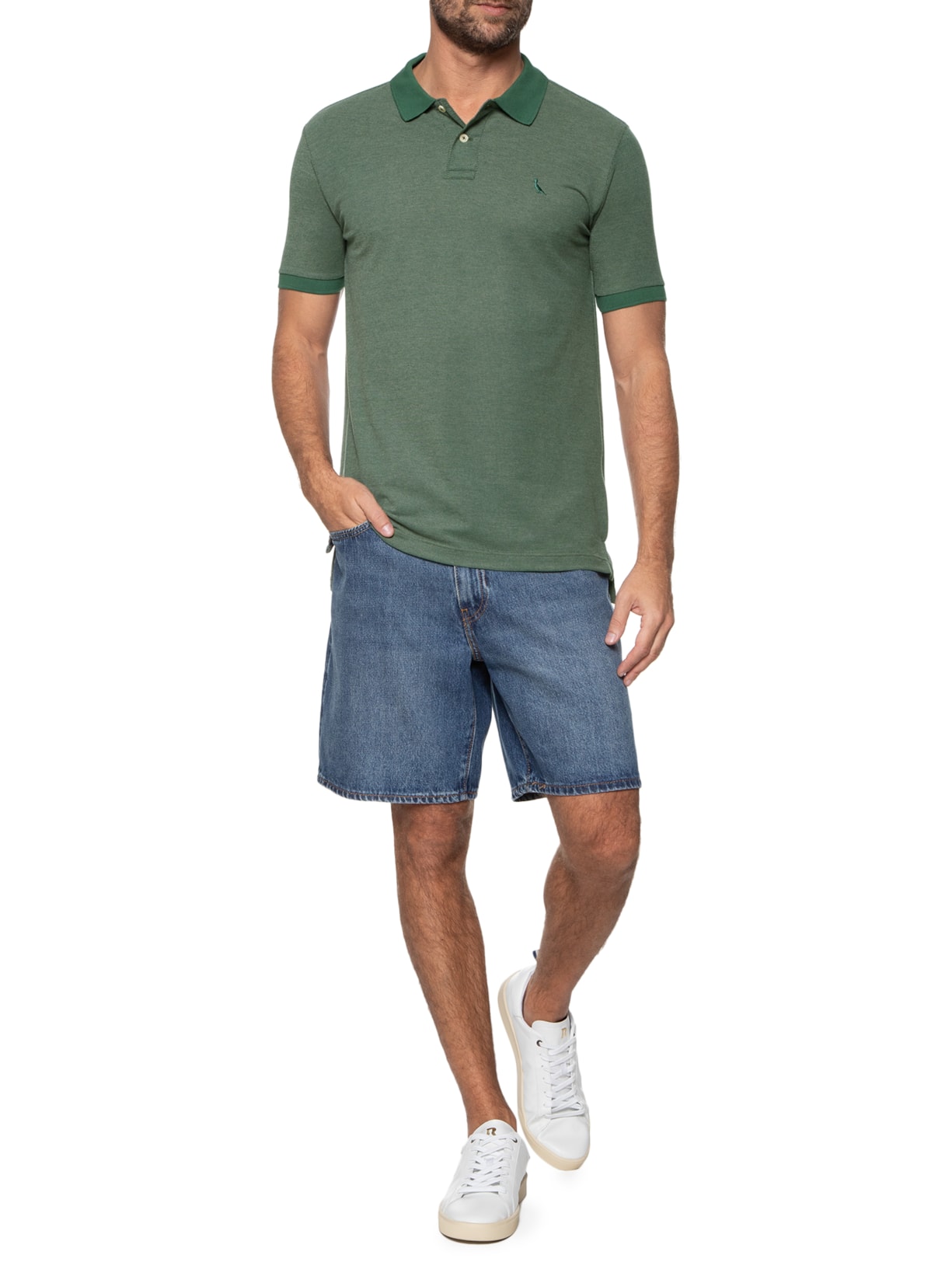 Polo Masculina Piquet Gilles Verde Reserva