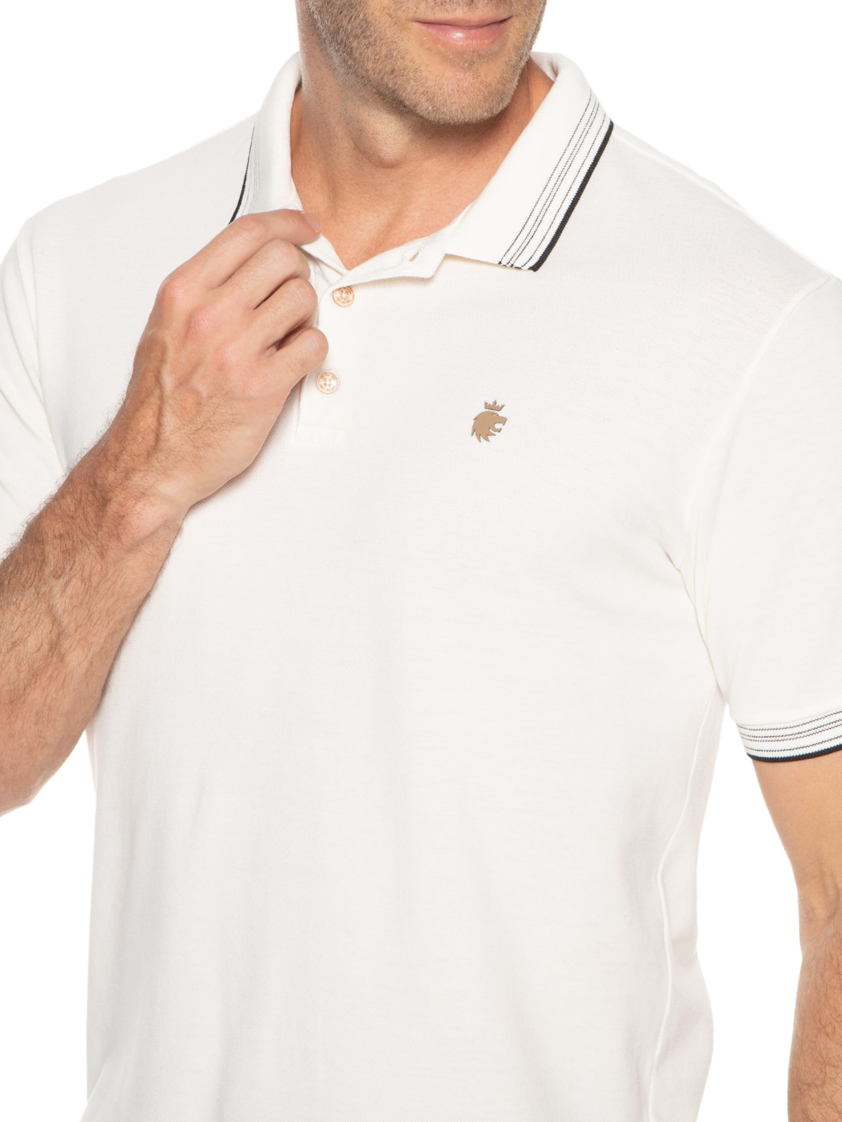 Polo Masculina Piquet Gilmour Off White Von Der Volke