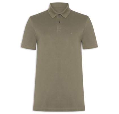 Polo Masculina Piquet Gola Contraste - Cinza