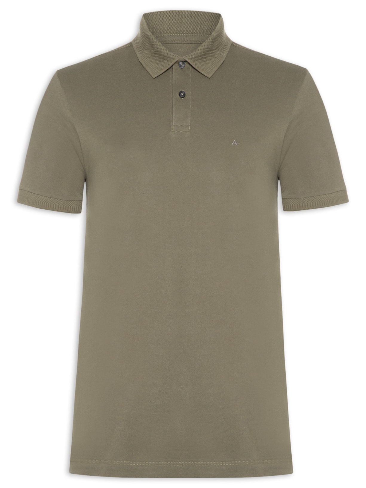 Polo Masculina Piquet Gola Contraste - Cinza