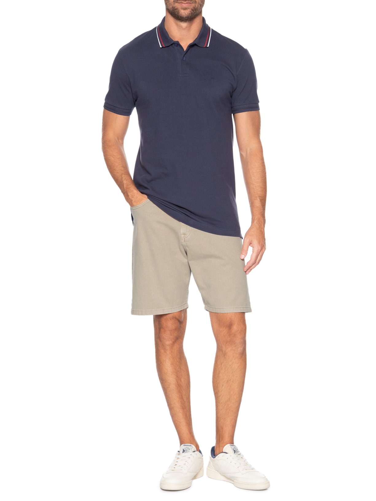 Polo Masculina Piquet Gola Navy Azul Aramis