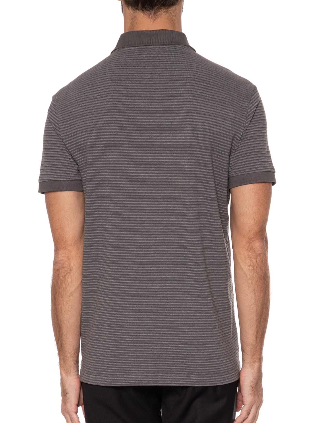 Polo Masculina Piquet Jacquard Cinza Aramis