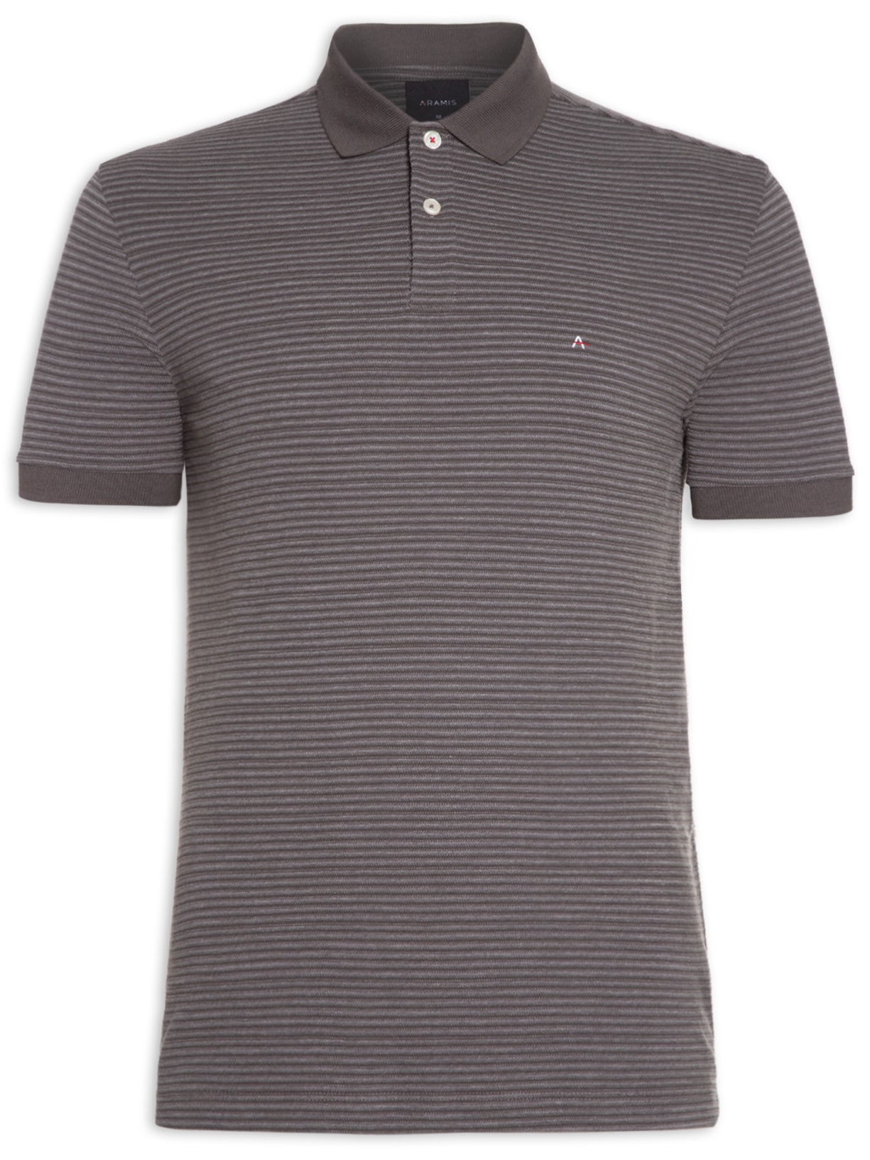 Polo Masculina Piquet Jacquard Cinza Aramis