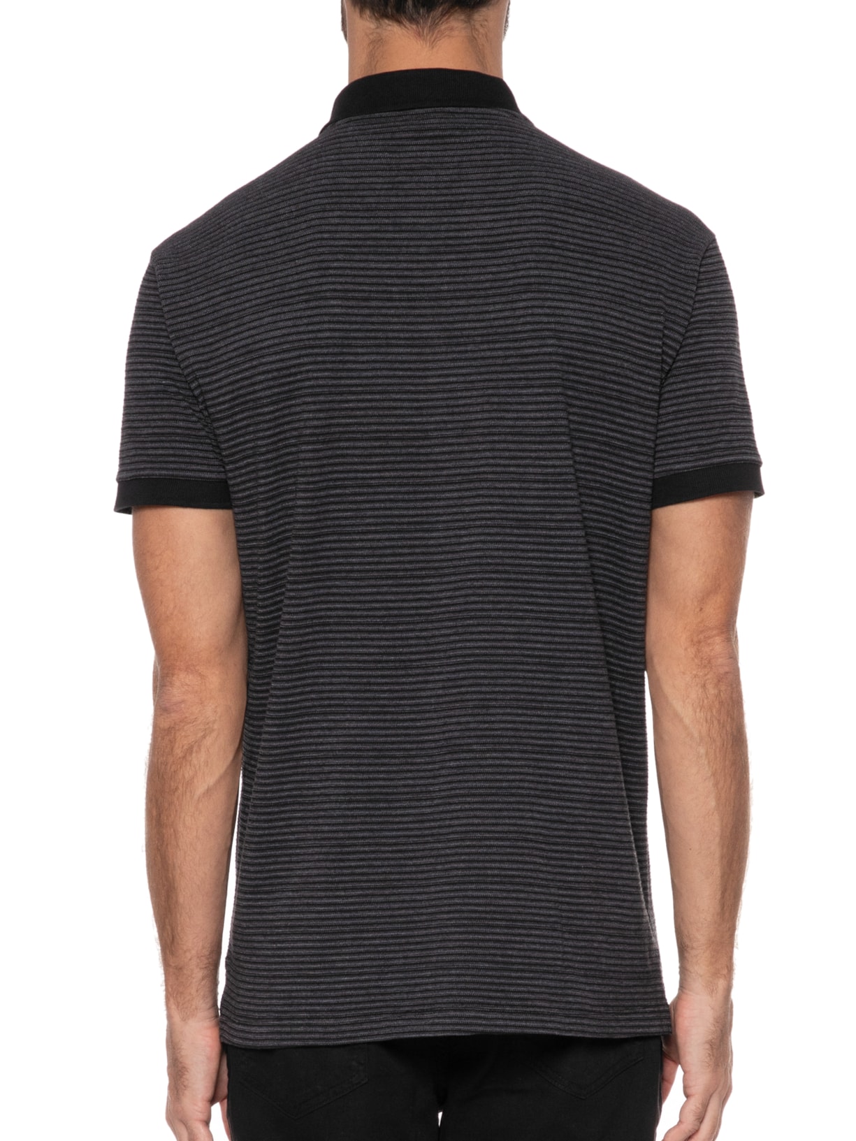 Polo Masculina Piquet Jacquard Preto Aramis