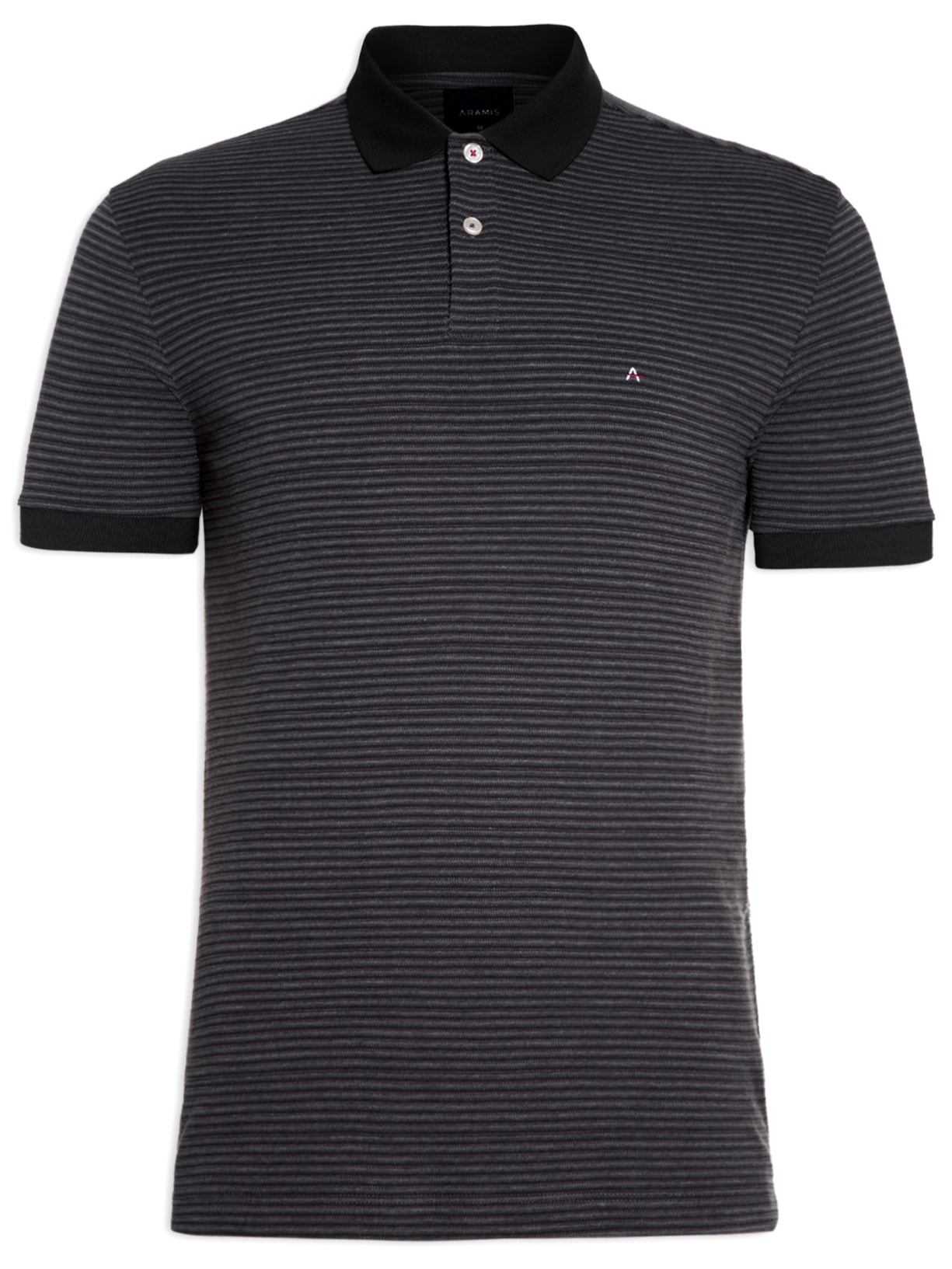 Polo Masculina Piquet Jacquard Preto Aramis
