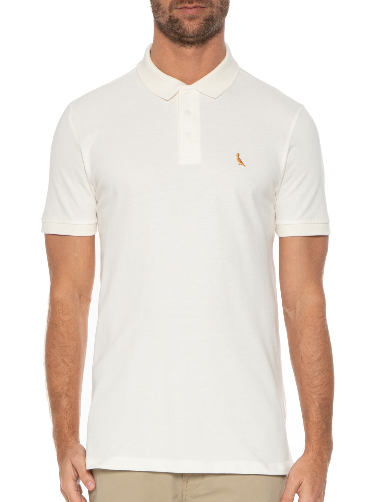 Polo Masculina Piquet Jazz Off White Reserva