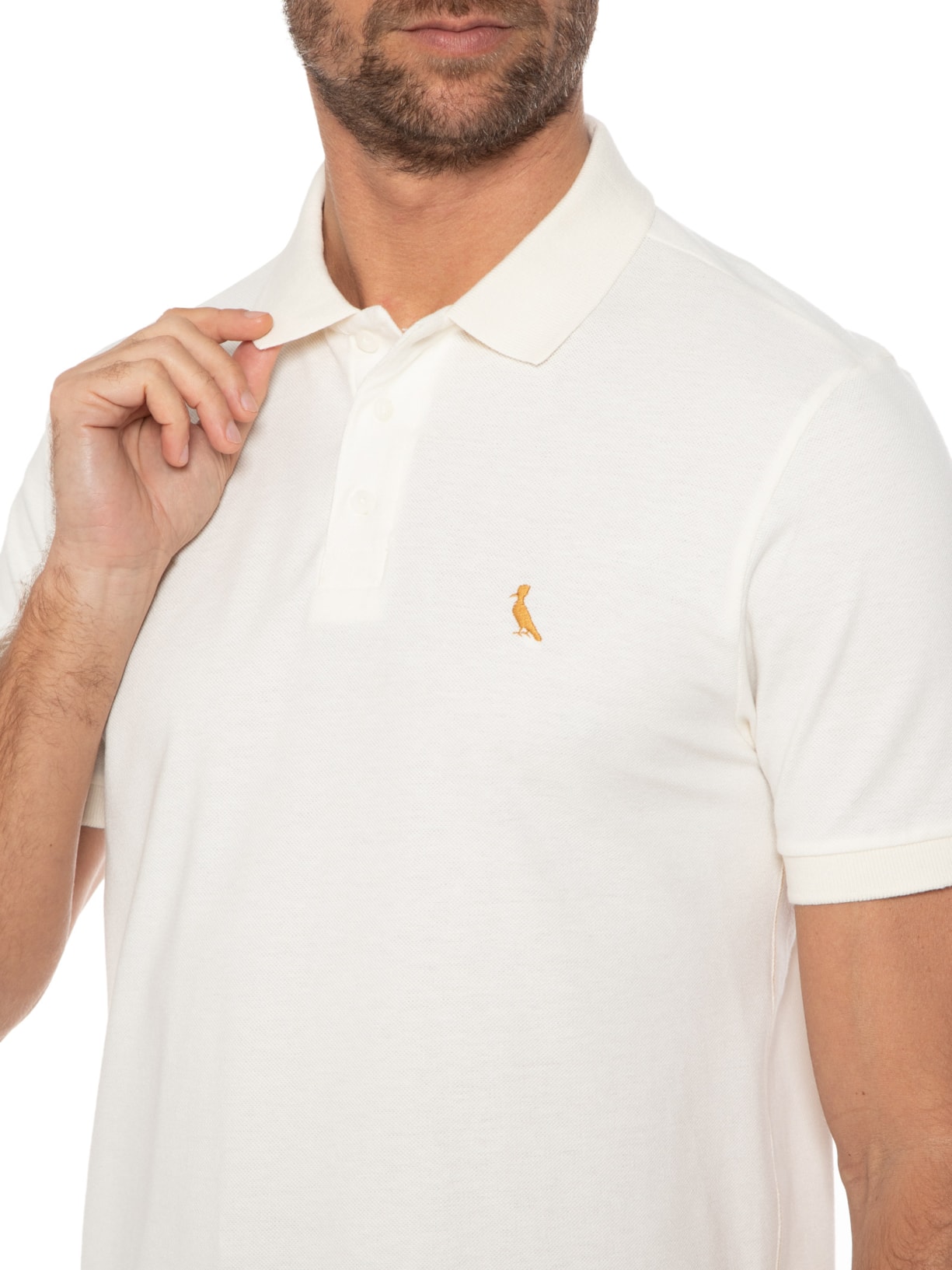 Polo Masculina Piquet Jazz Off White Reserva
