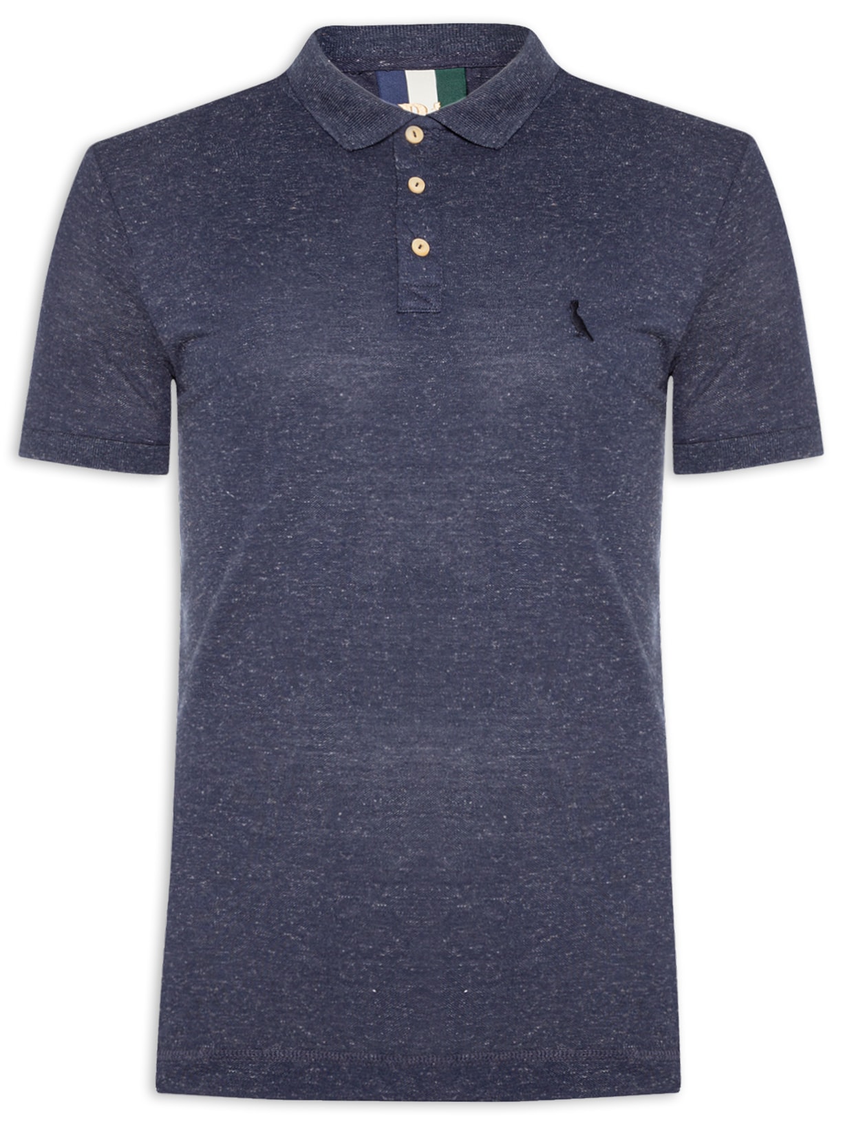 Polo Masculina Piquet Linho - Azul