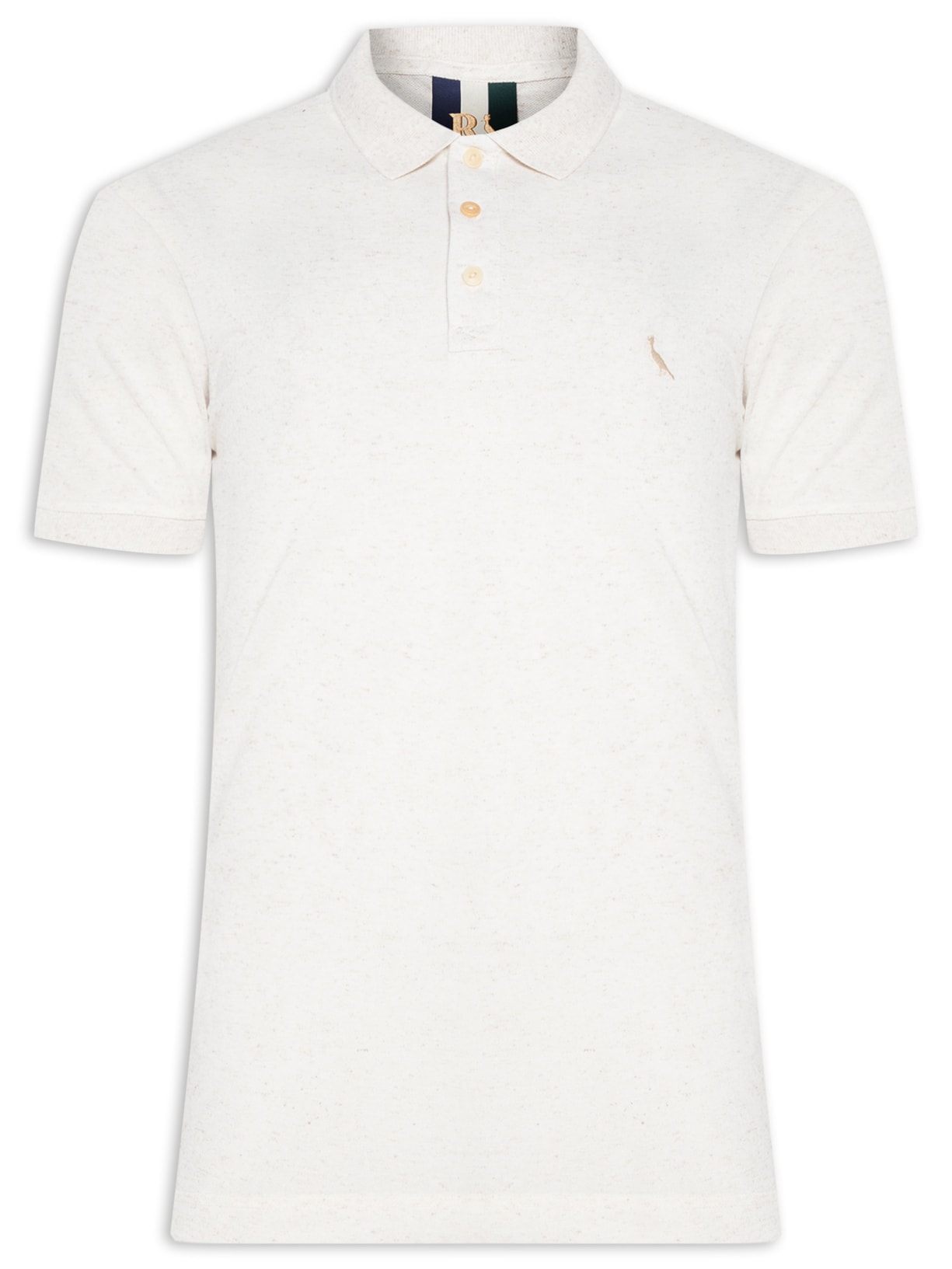 Polo Masculina Piquet Linho - Off White