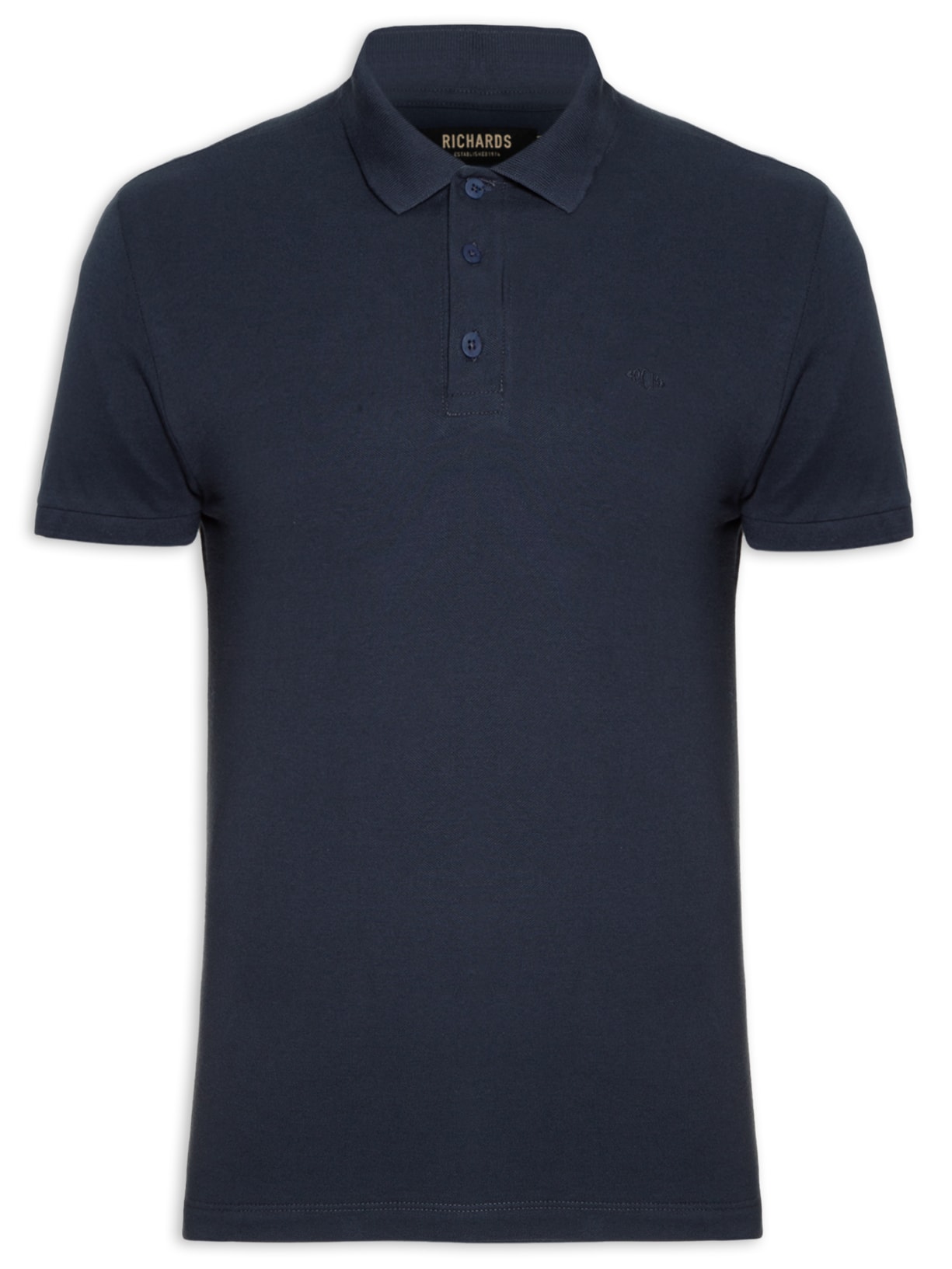 Polo Masculina Piquet Lisa Azul Richards