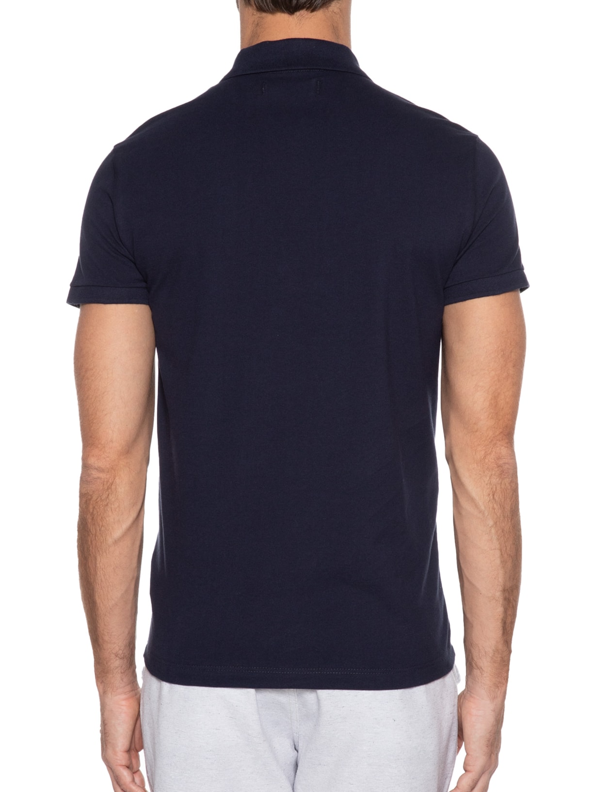 Polo Masculina Piquet Lisa Azul Richards