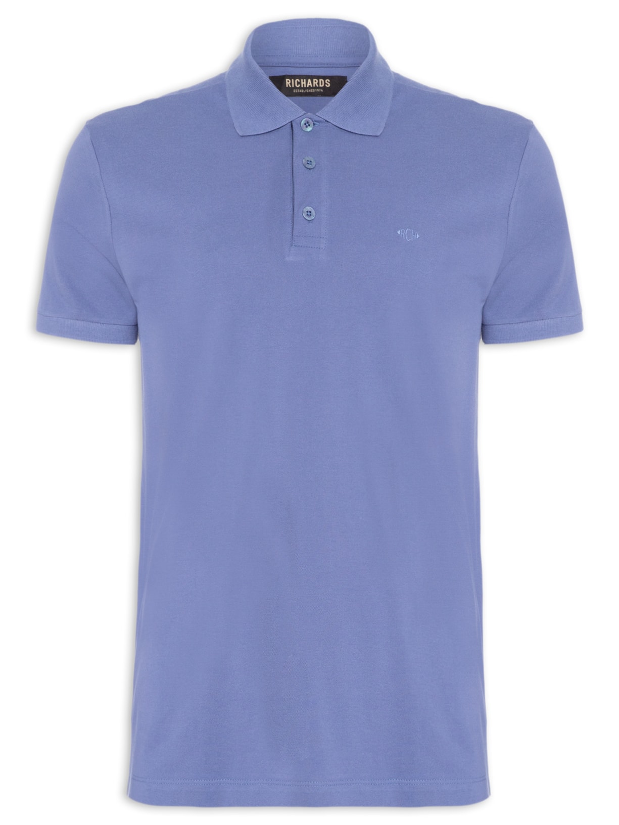 Polo Masculina Piquet Lisa - Azul
