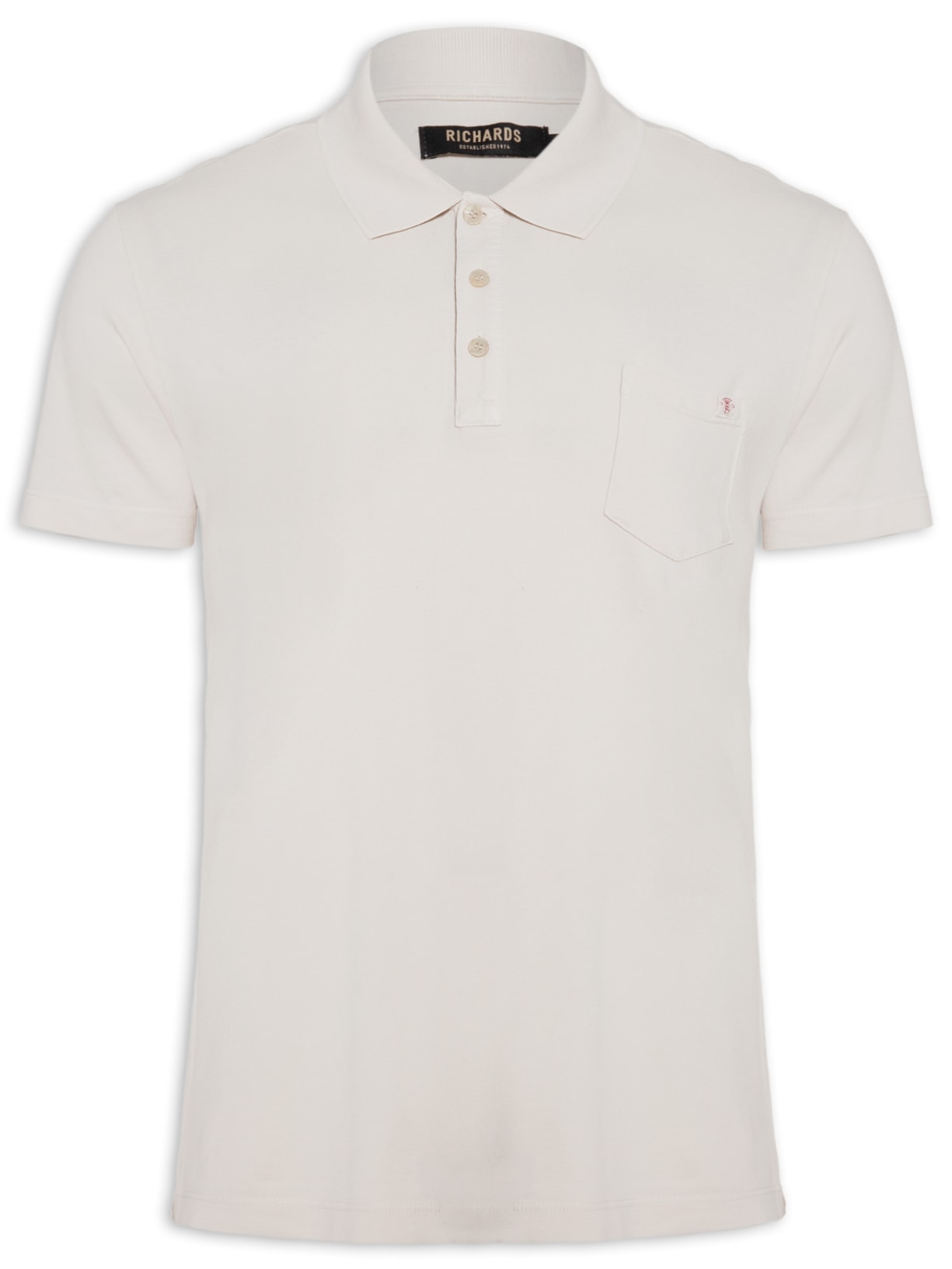 Polo Masculina Piquet Lisa Bolso Gd - Off White