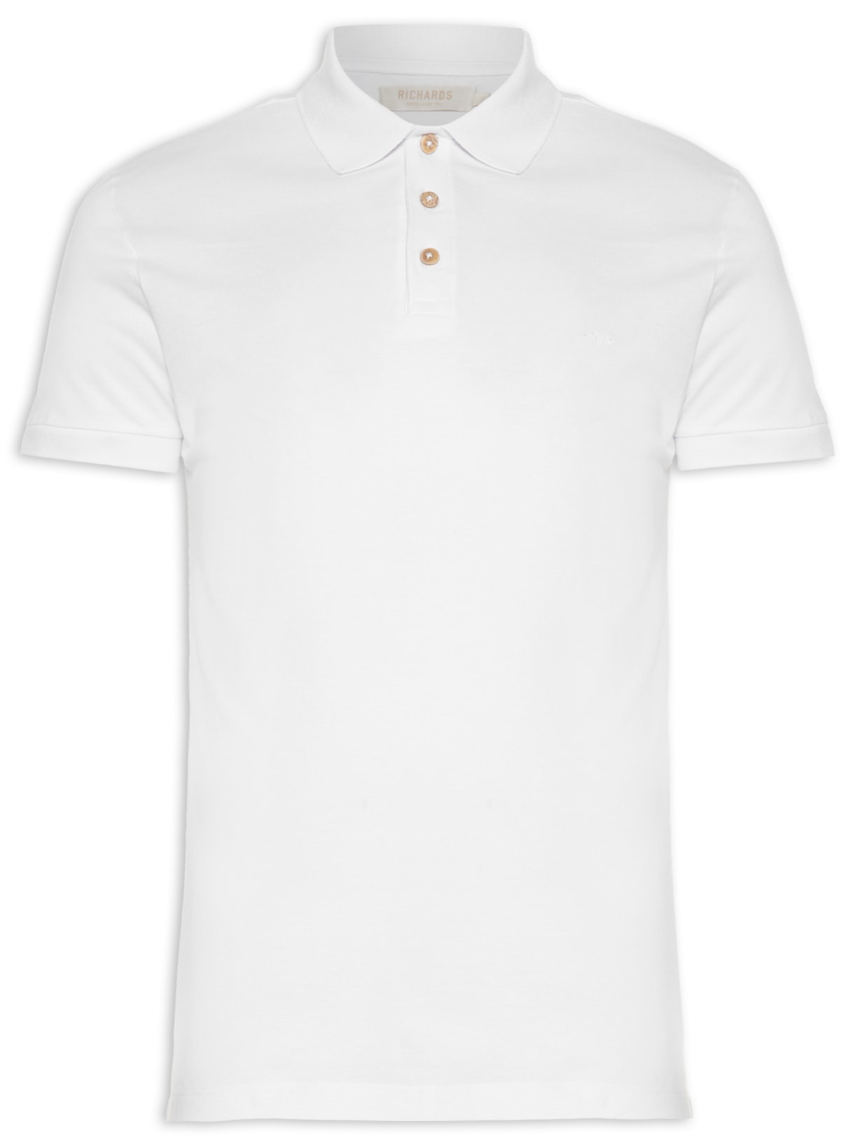 Polo Masculina Piquet Lisa - Branco