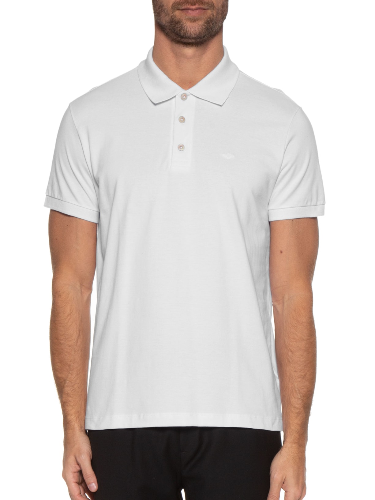 Polo Masculina Piquet Lisa Branco Richards