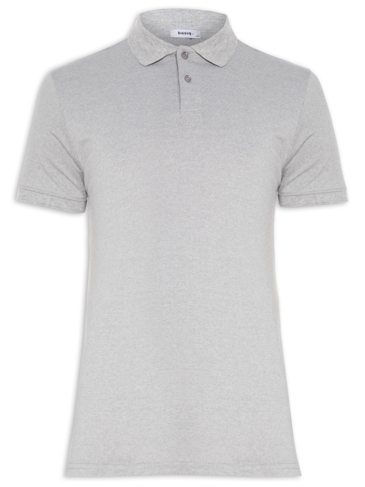 Polo Masculina Piquet Lisa - Cinza