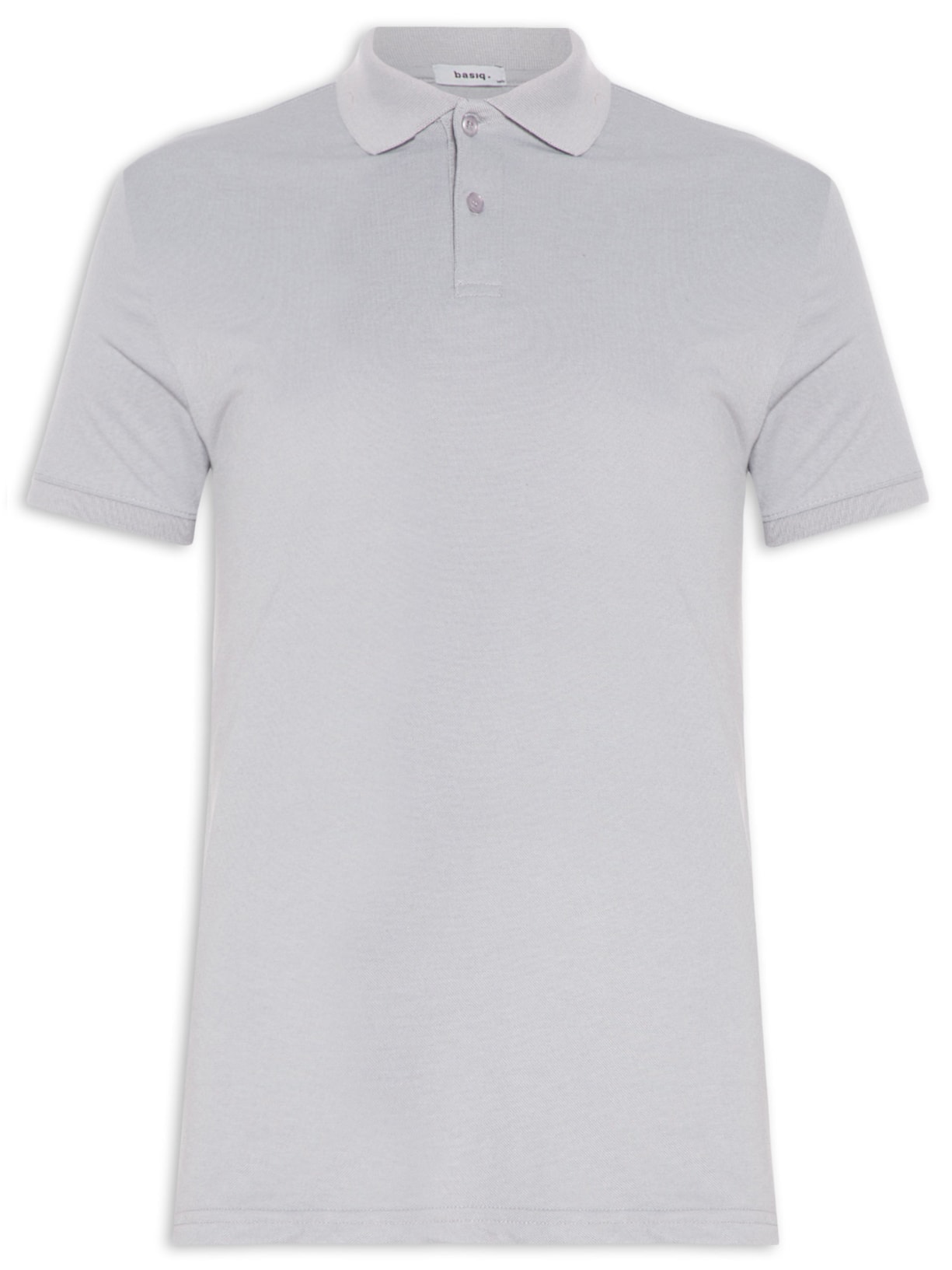 Polo Masculina Piquet Lisa - Cinza