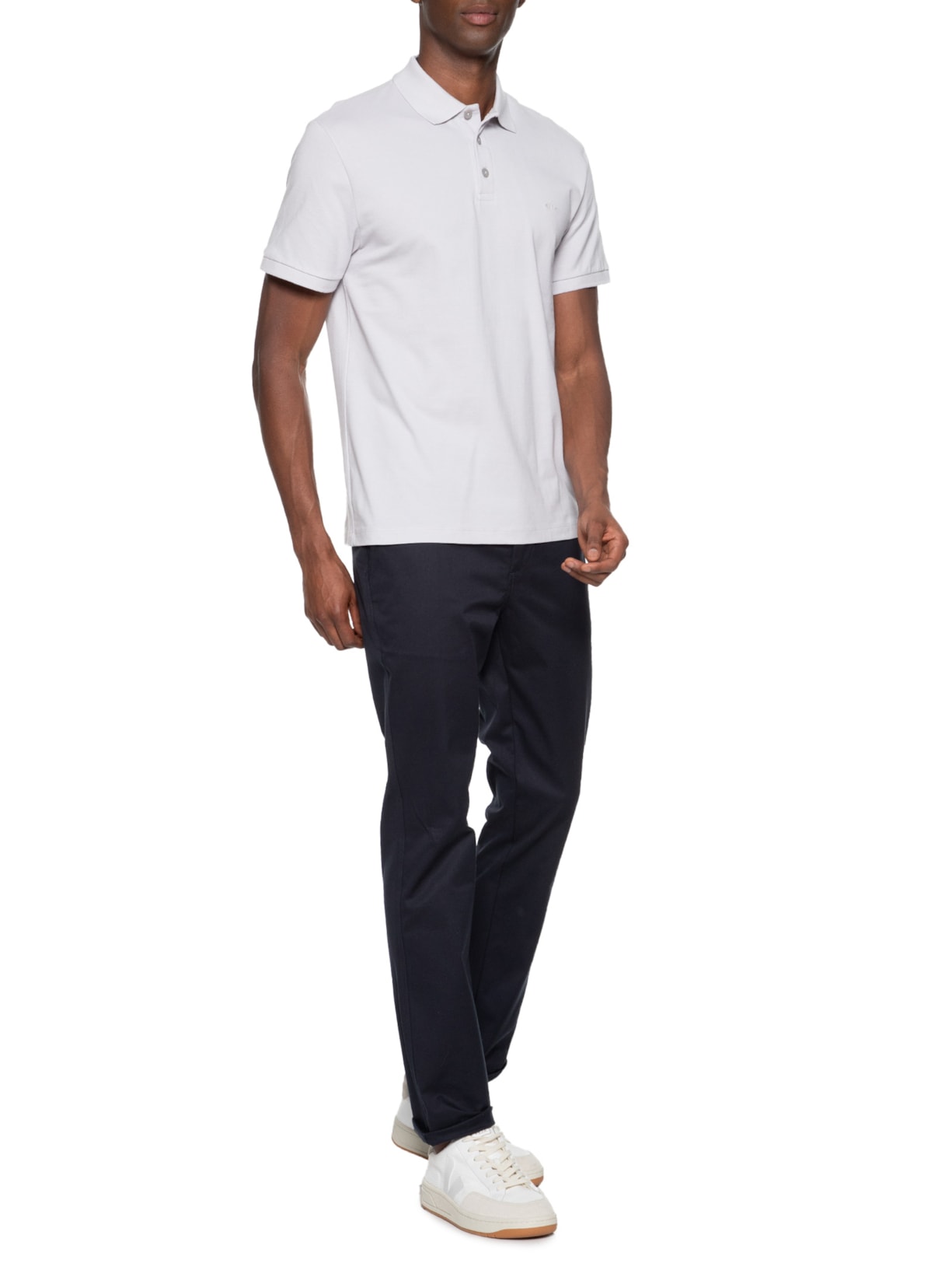 Polo Masculina Piquet Lisa Mc Cinza Richards