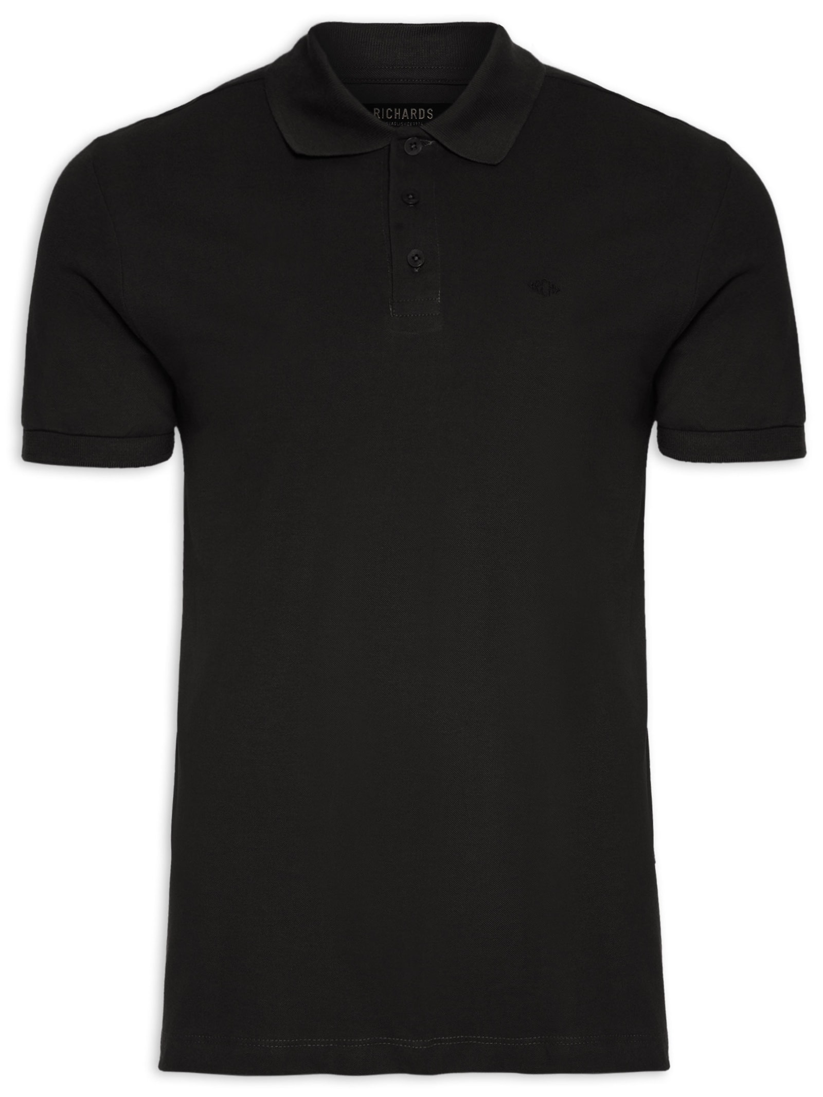 Polo Masculina Piquet Lisa - Richards - Preto