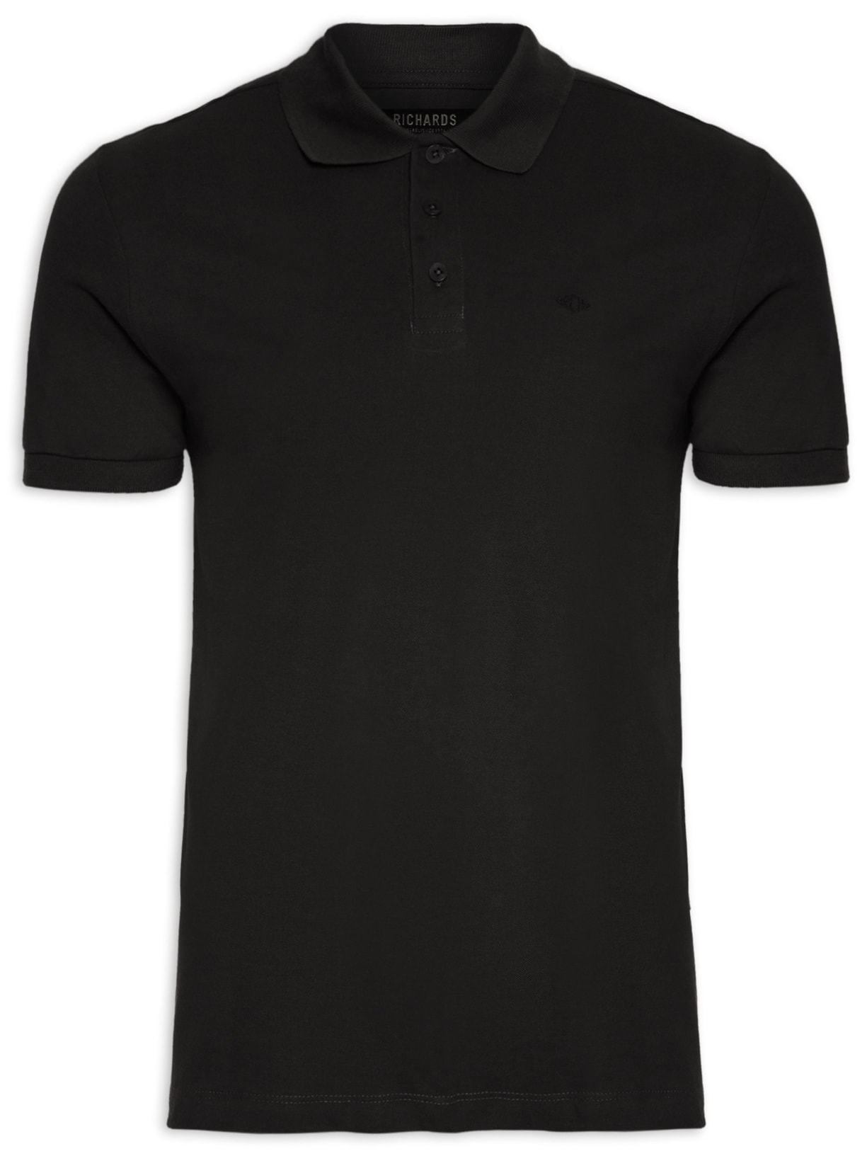 Polo Masculina Piquet Lisa - Preto