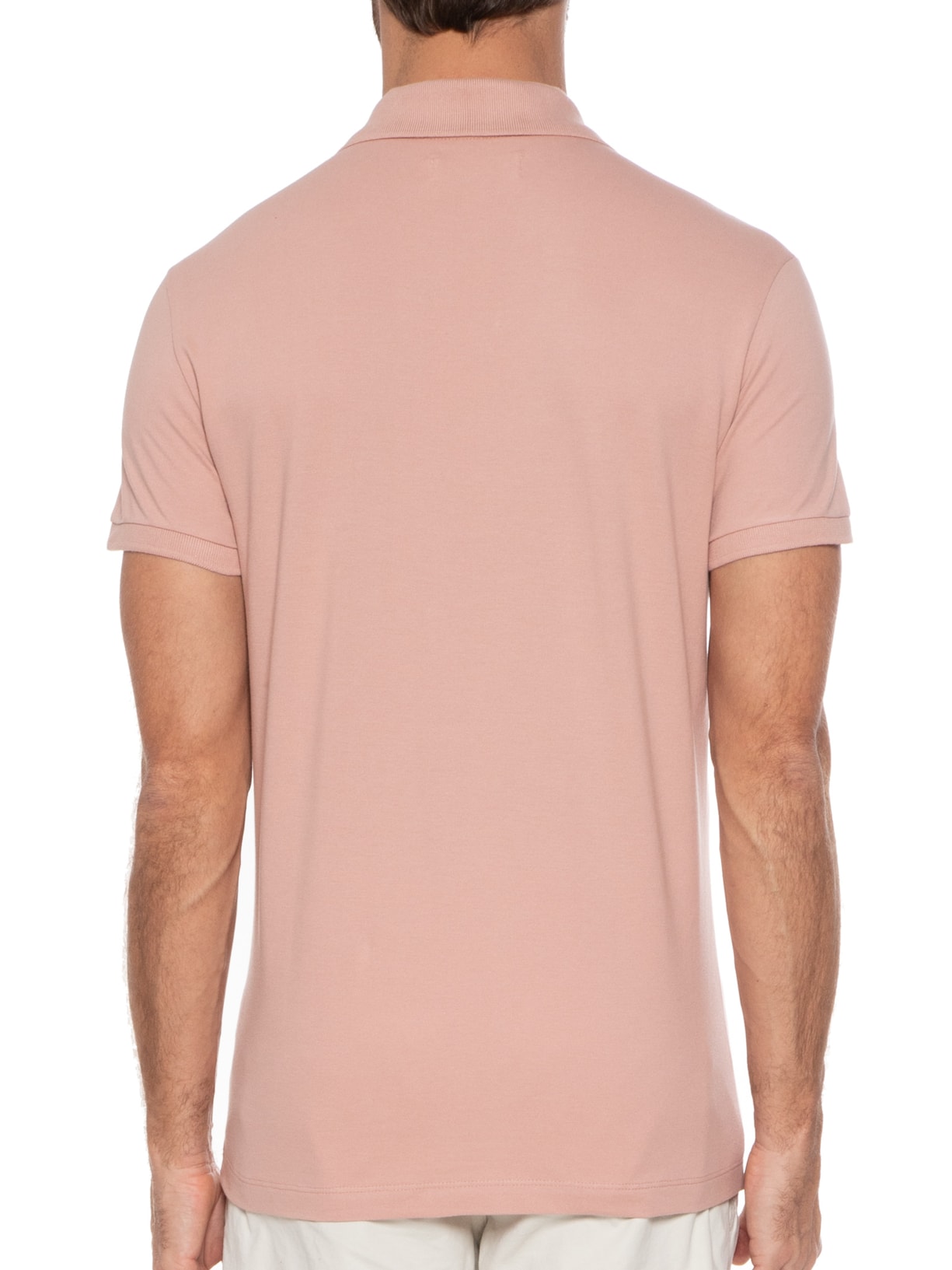 Polo Masculina Piquet Lisa Rosa Richards