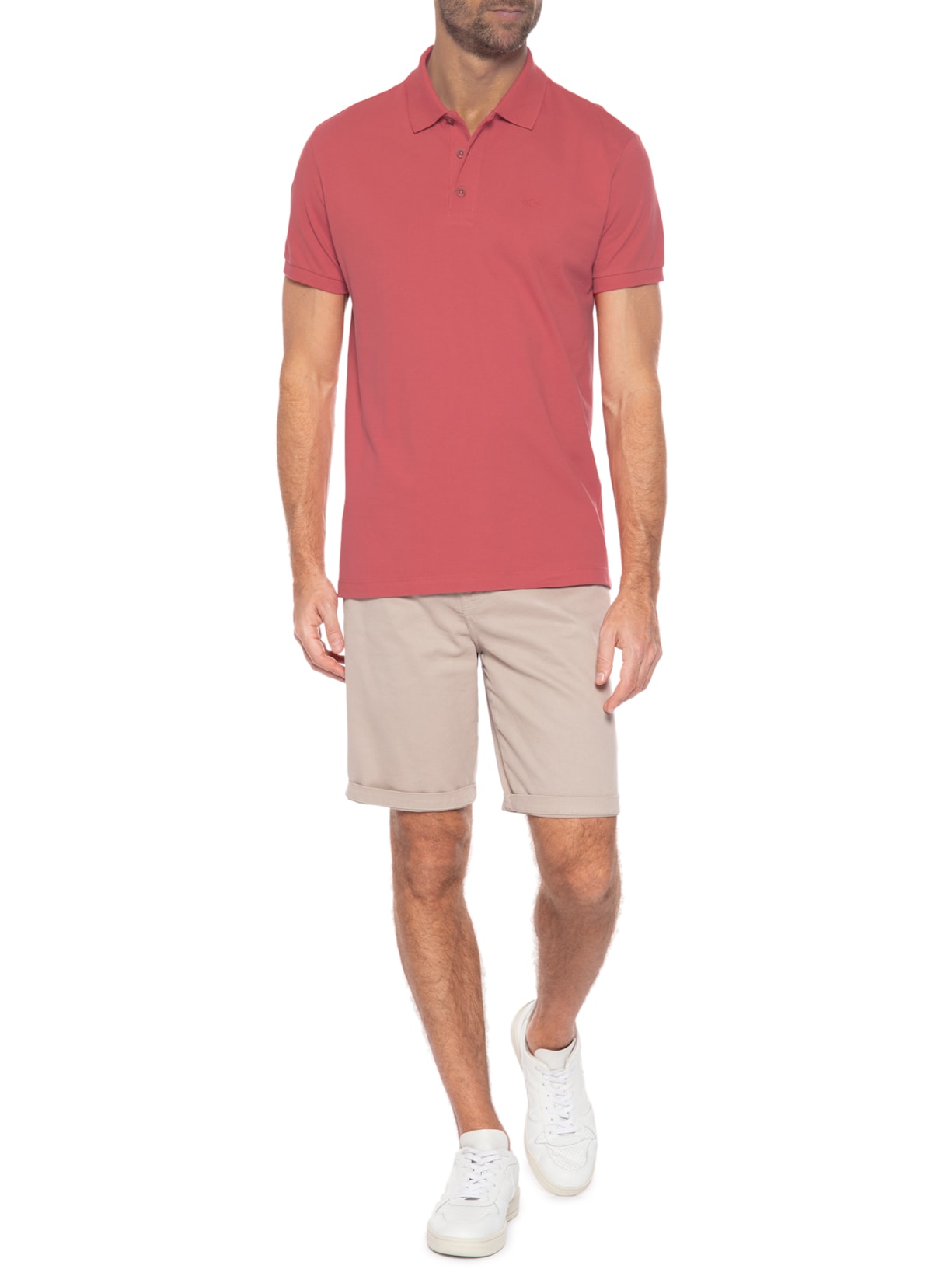 Polo Masculina Piquet Lisa Vermelho Richards