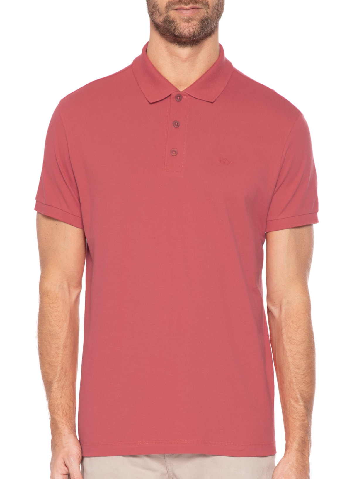 Polo Masculina Piquet Lisa Vermelho Richards