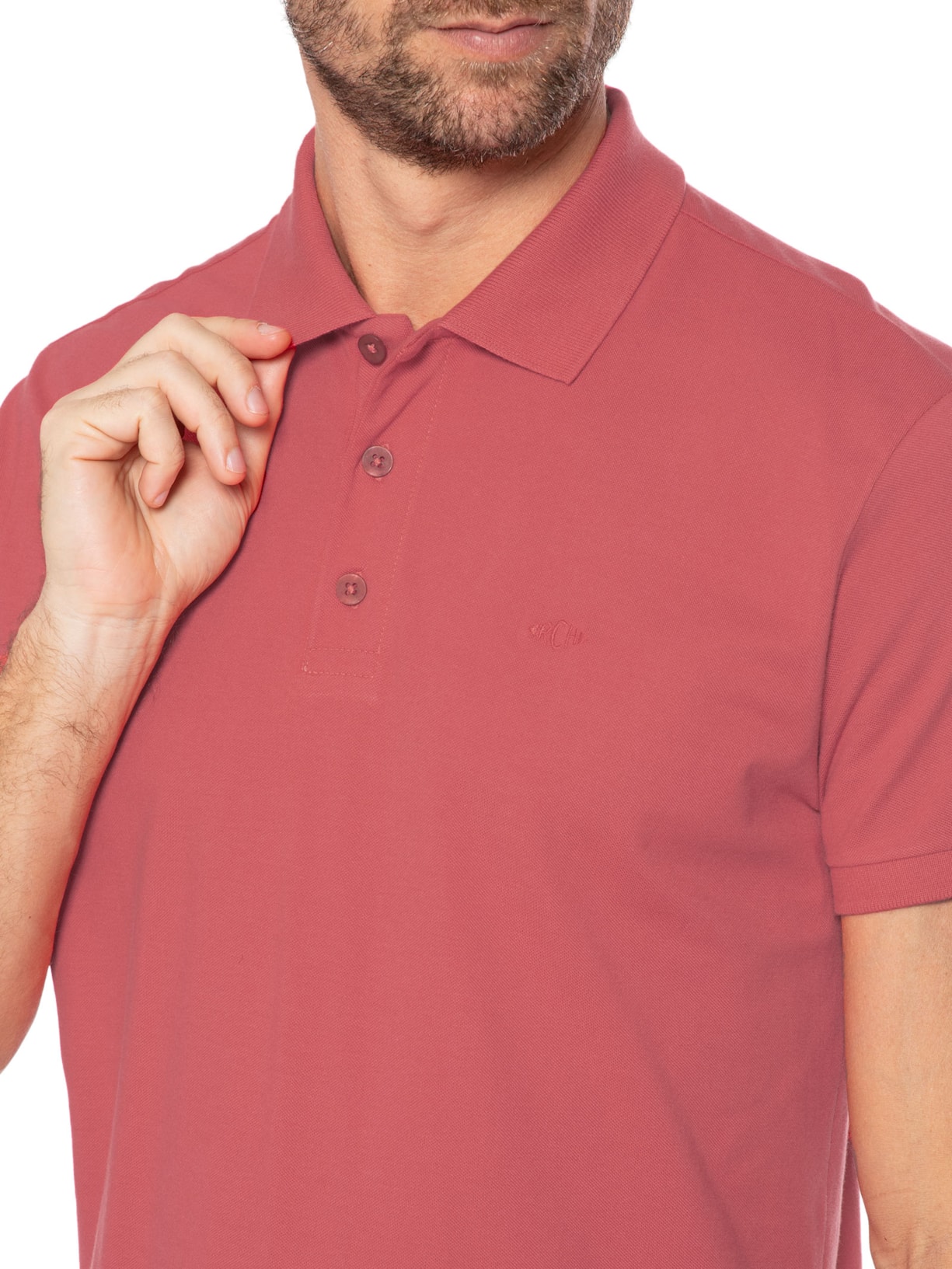 Polo Masculina Piquet Lisa Vermelho Richards