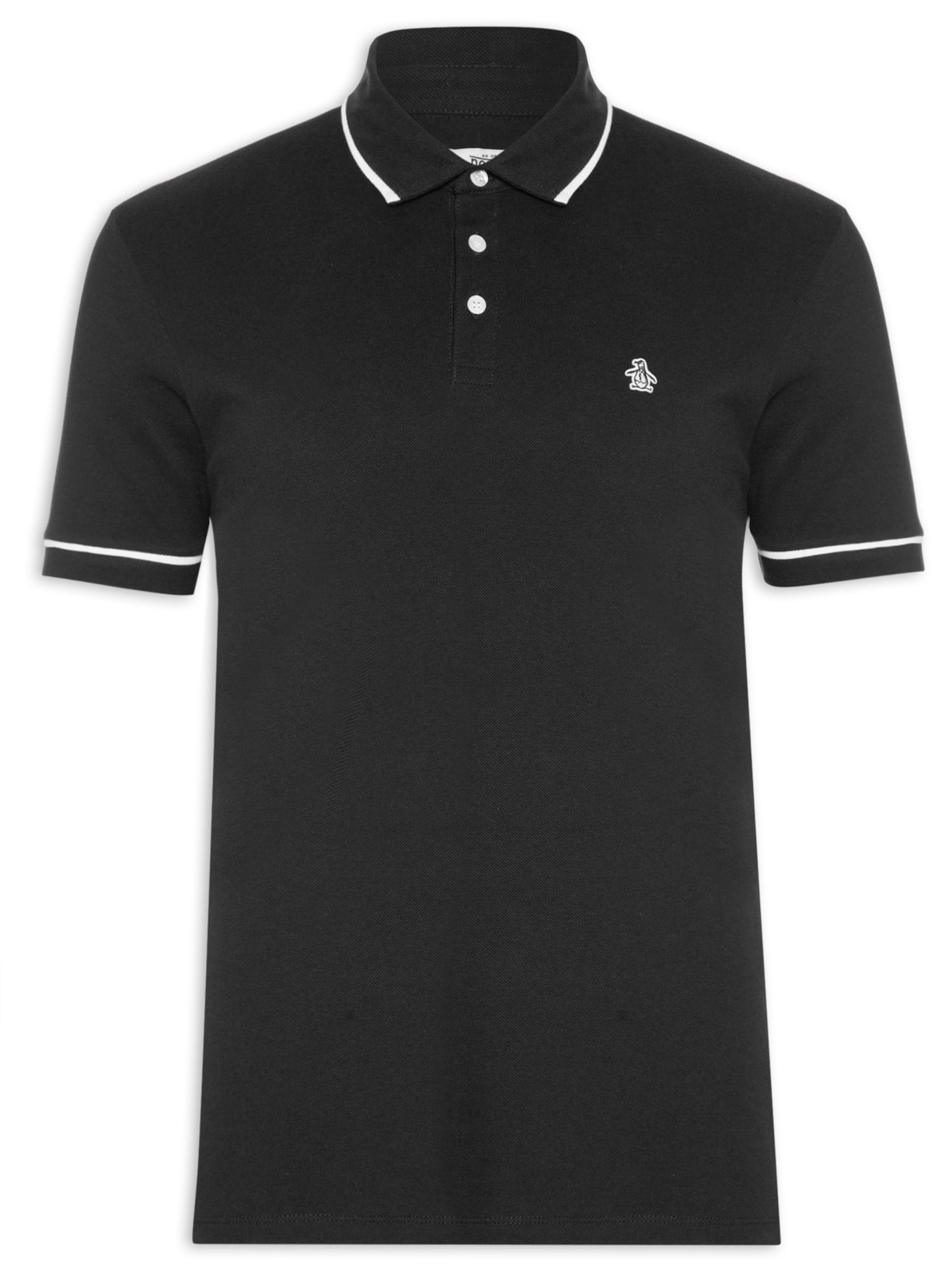 Polo Masculina Piquet Liso - Preto