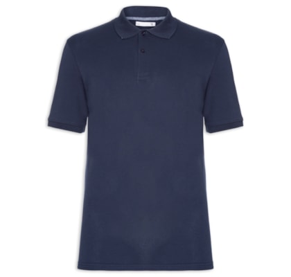 Polo Masculina Piquet Manga Curta - Azul