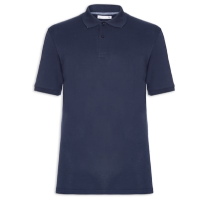 Polo Masculina Piquet Manga Curta - Azul