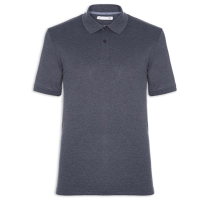 Polo Masculina Piquet Manga Curta - Azul