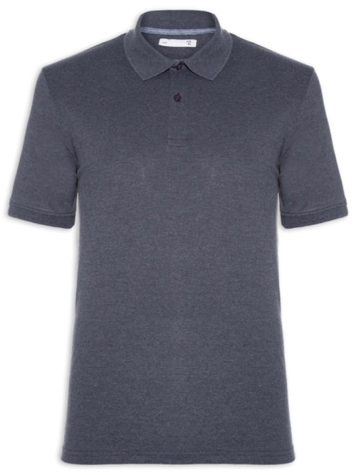 Polo Masculina Piquet Manga Curta - Azul