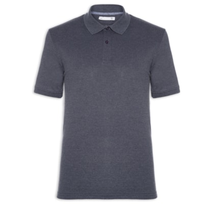 Polo Masculina Piquet Manga Curta - Azul