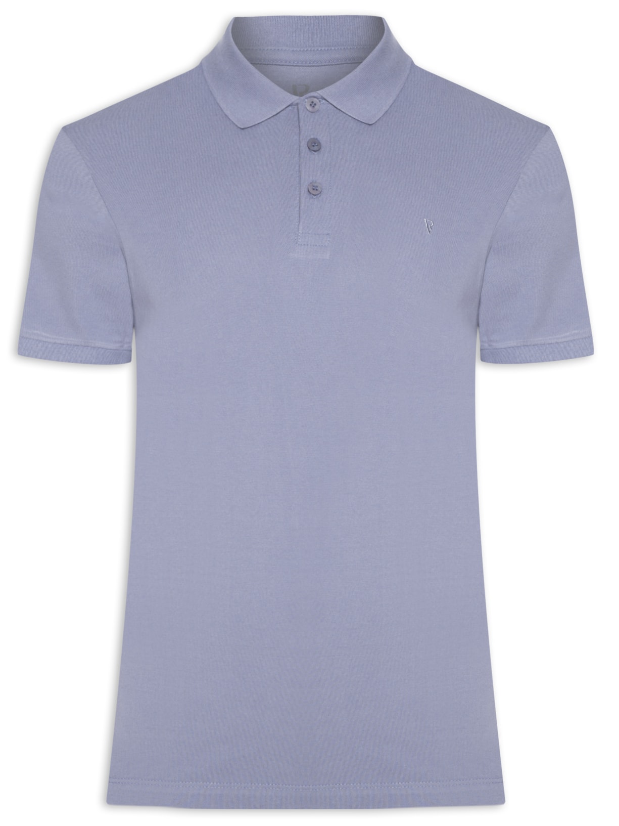 Polo Masculina Piquet Manga Curta Básica - Azul