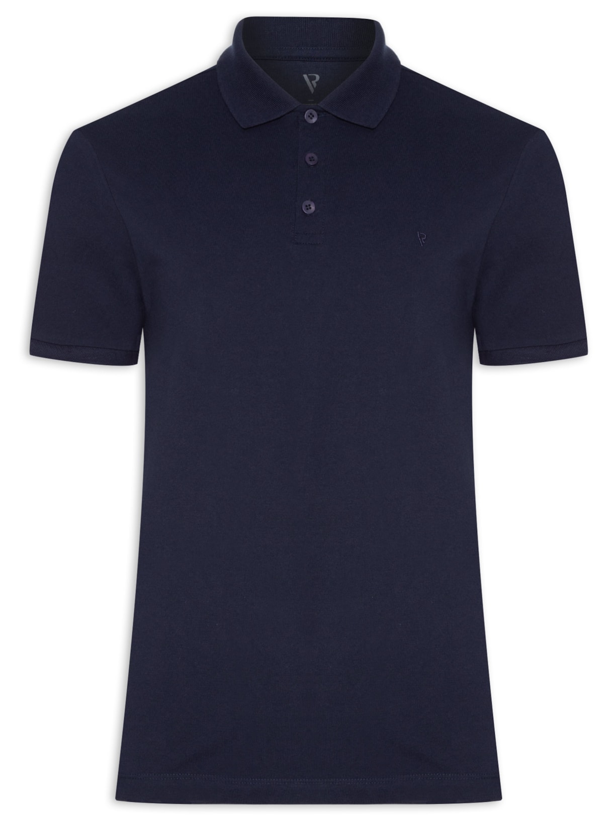 Polo Masculina Piquet Manga Curta Básica - Azul