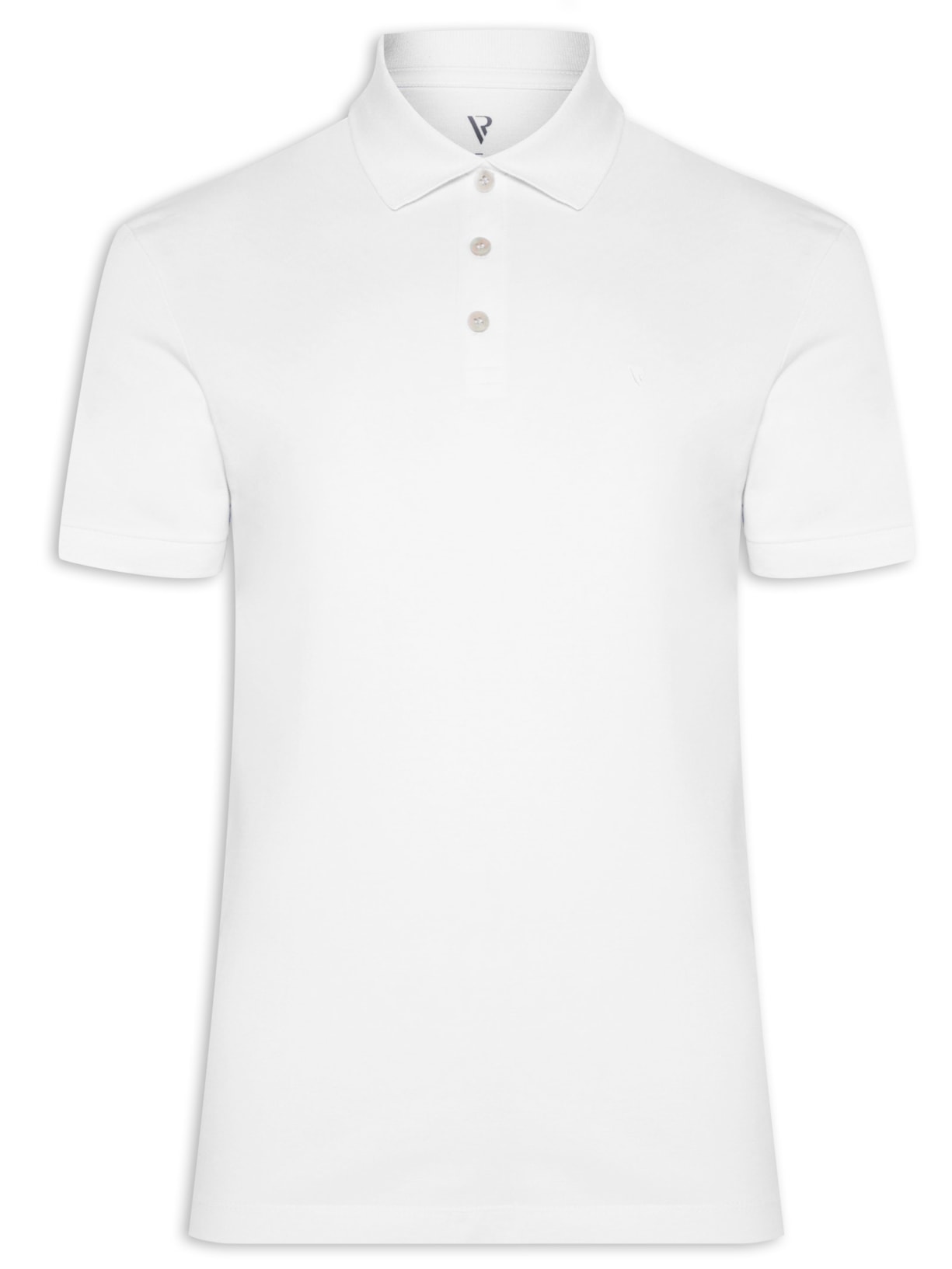 Polo Masculina Piquet Manga Curta Básica - Branco